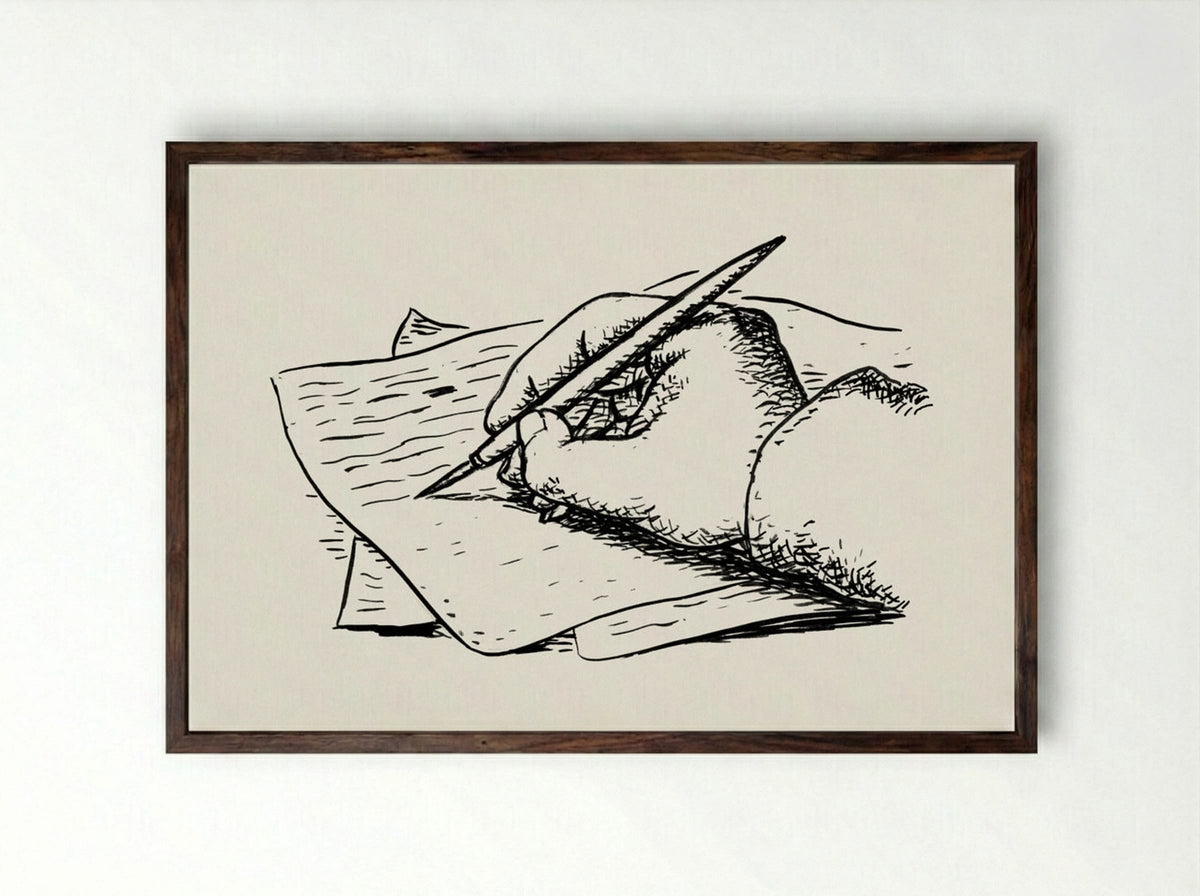 Writing Hand - Leo Gestel - Framed Print Dark Wood
