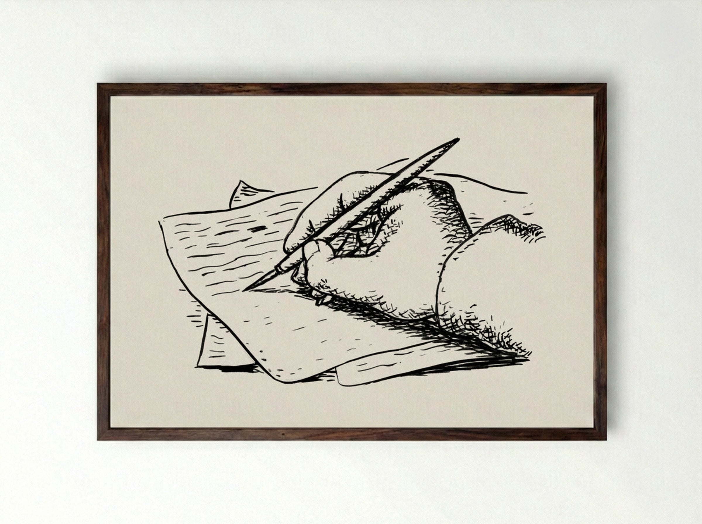 Writing Hand - Leo Gestel - Framed Print Dark Wood