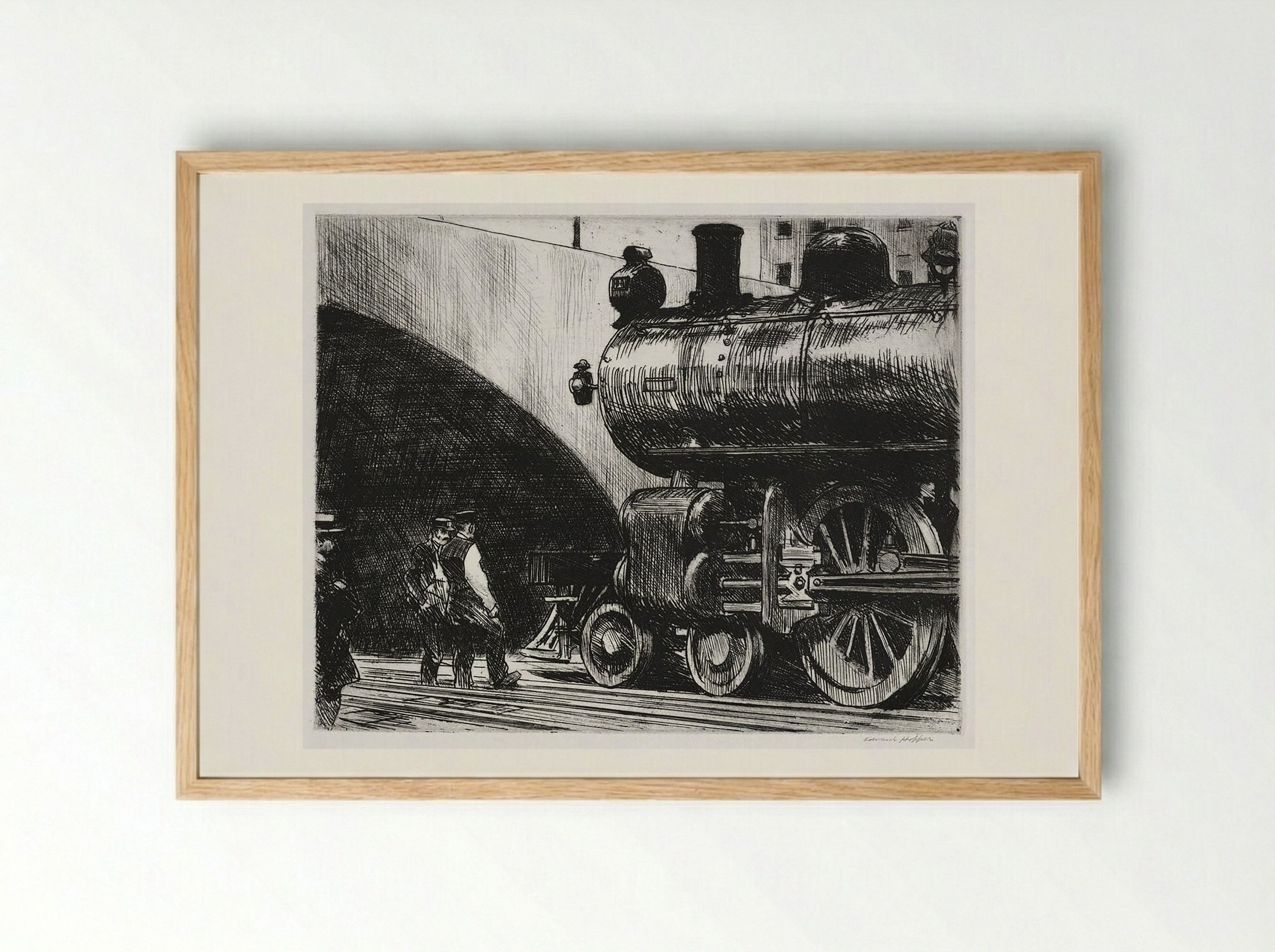 The Locomotive - Edward Hopper - Framed Print Wood