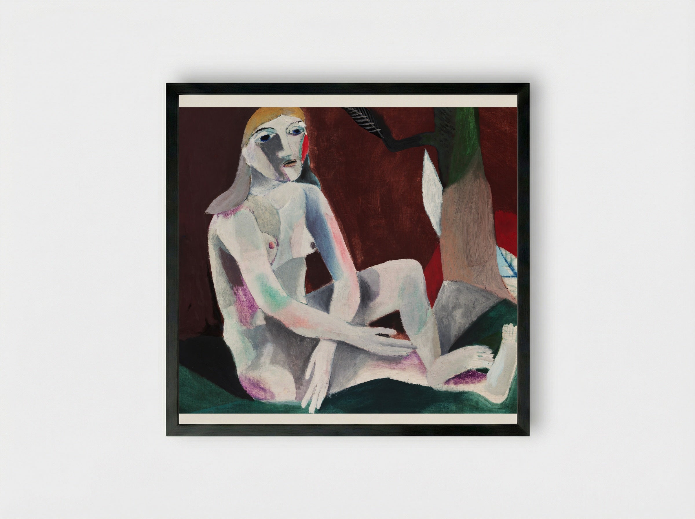 Seated Nude - Heinrich Campendonk - Framed Print Black
