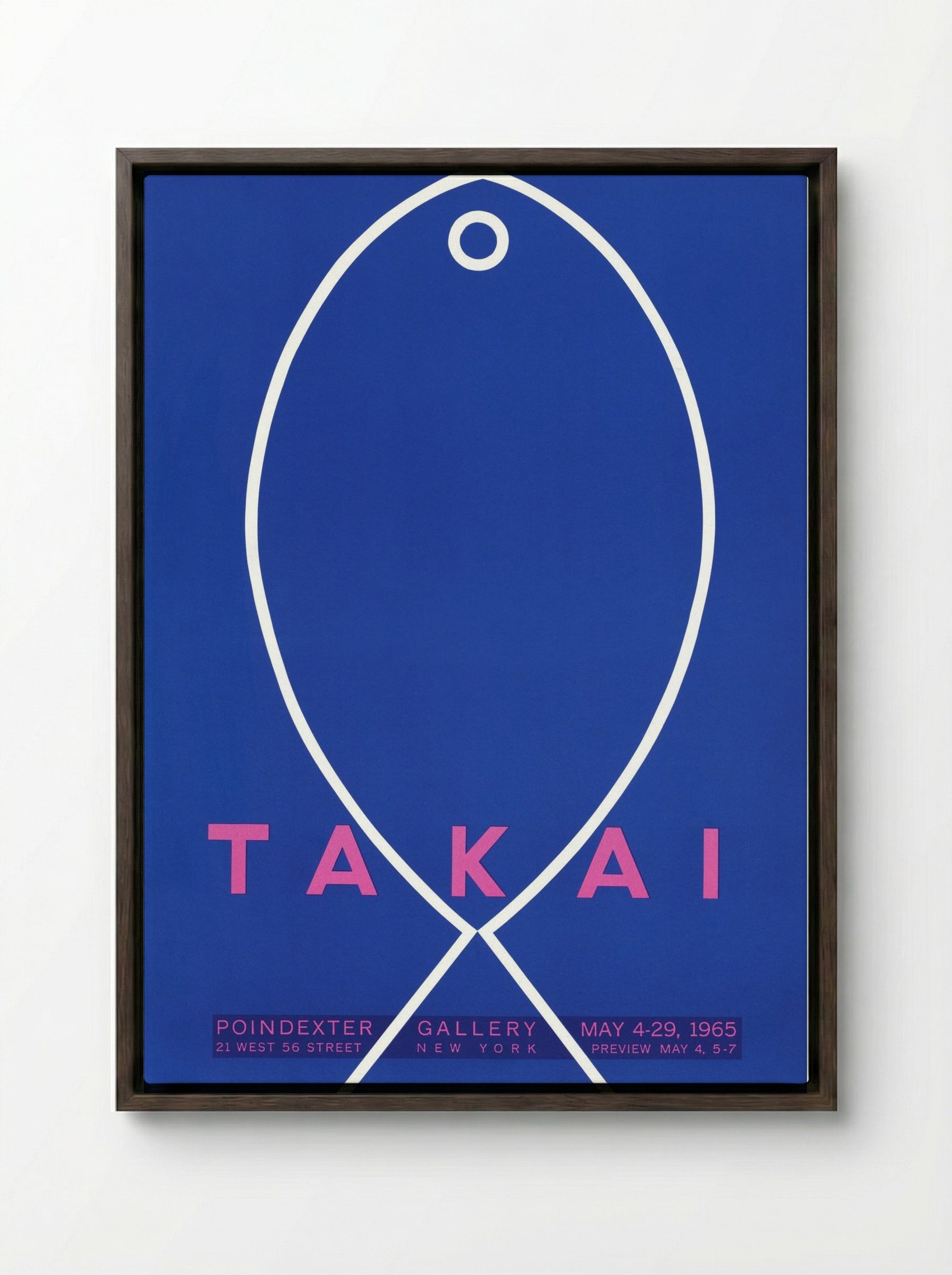 Takai Exhibition Poster, Poindexter Gallery - Takao Takai - Framed Canvas Dark Wood