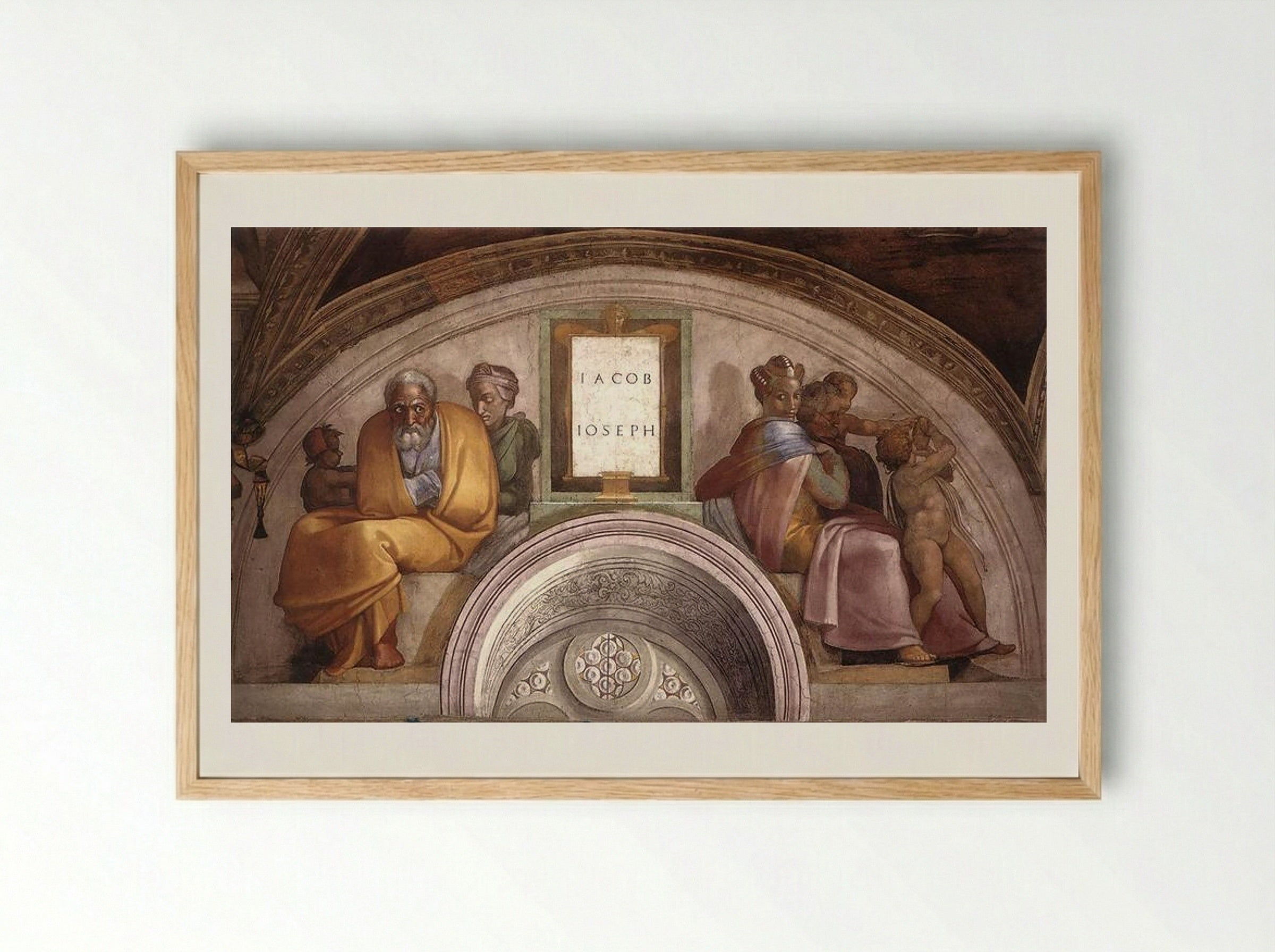 The Ancestors of Christ: Jacob, Joseph - Michelangelo - Framed Print Wood