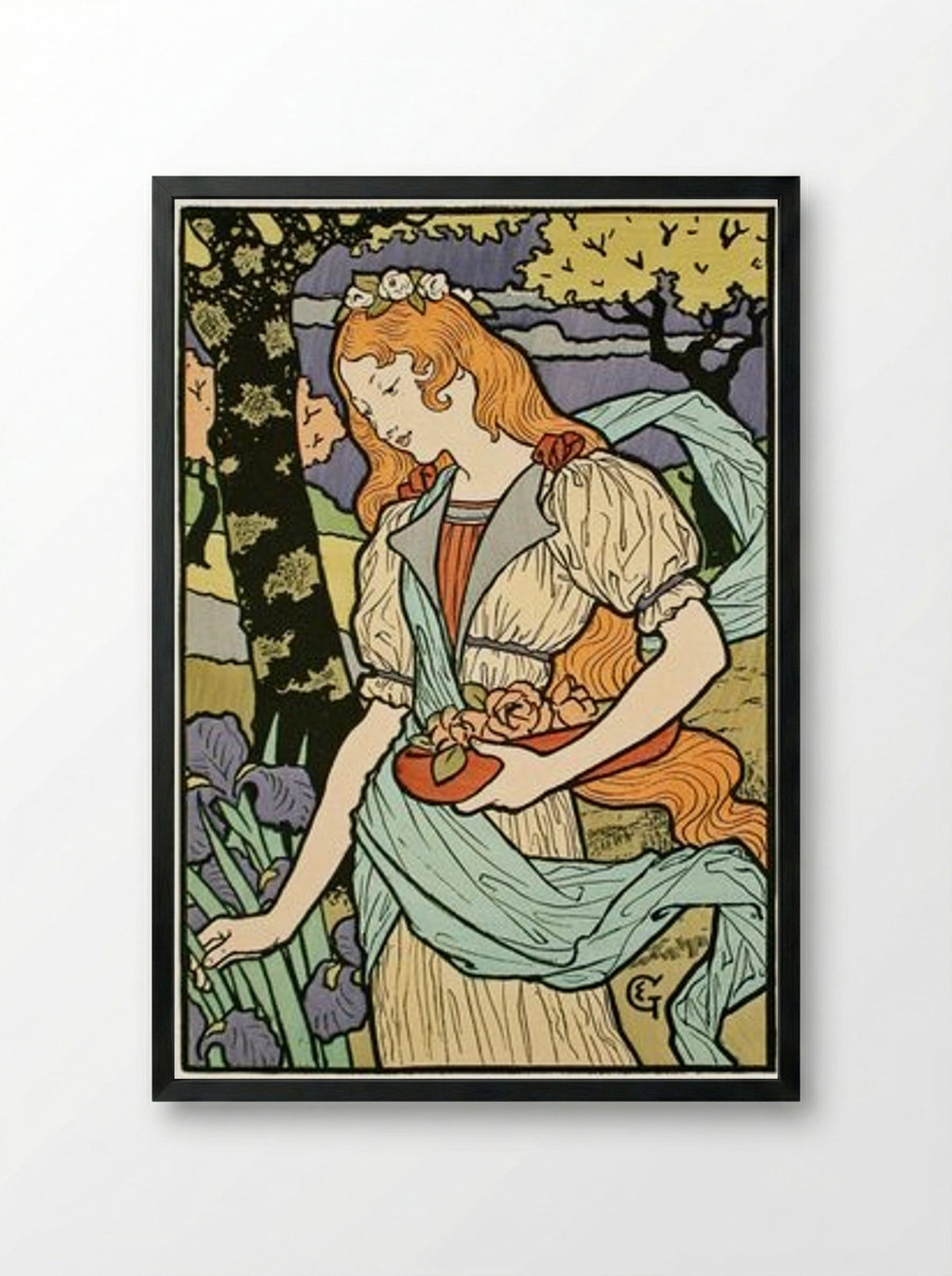 Poster for an Exhibition of French Decorative Art at the Grafton Galleries - Eugène Grasset - Framed Print Black