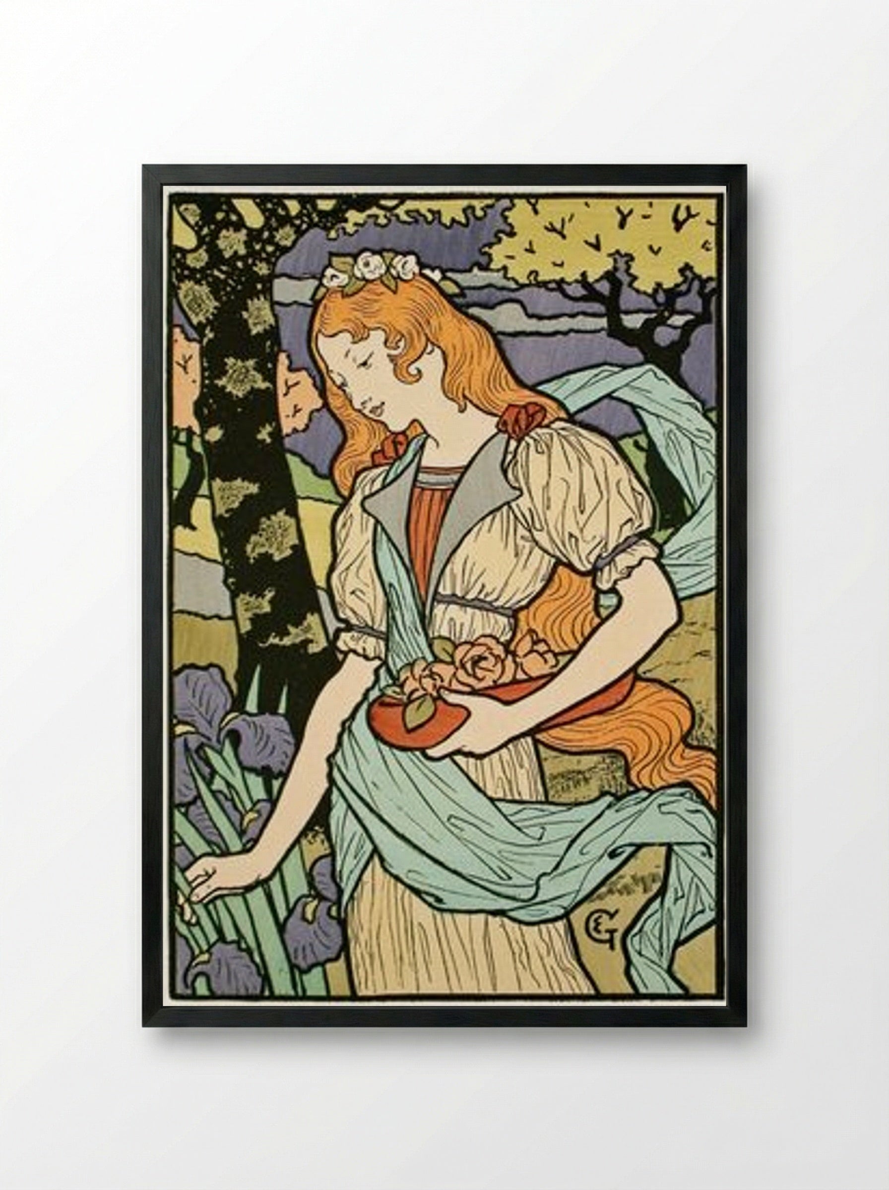 Poster for an Exhibition of French Decorative Art at the Grafton Galleries - Eugène Grasset - Framed Print Black
