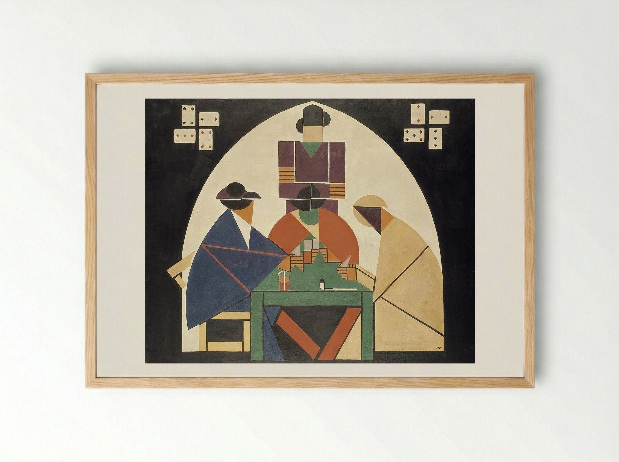 The Card Players - Carlo Carrà - Framed Print Wood
