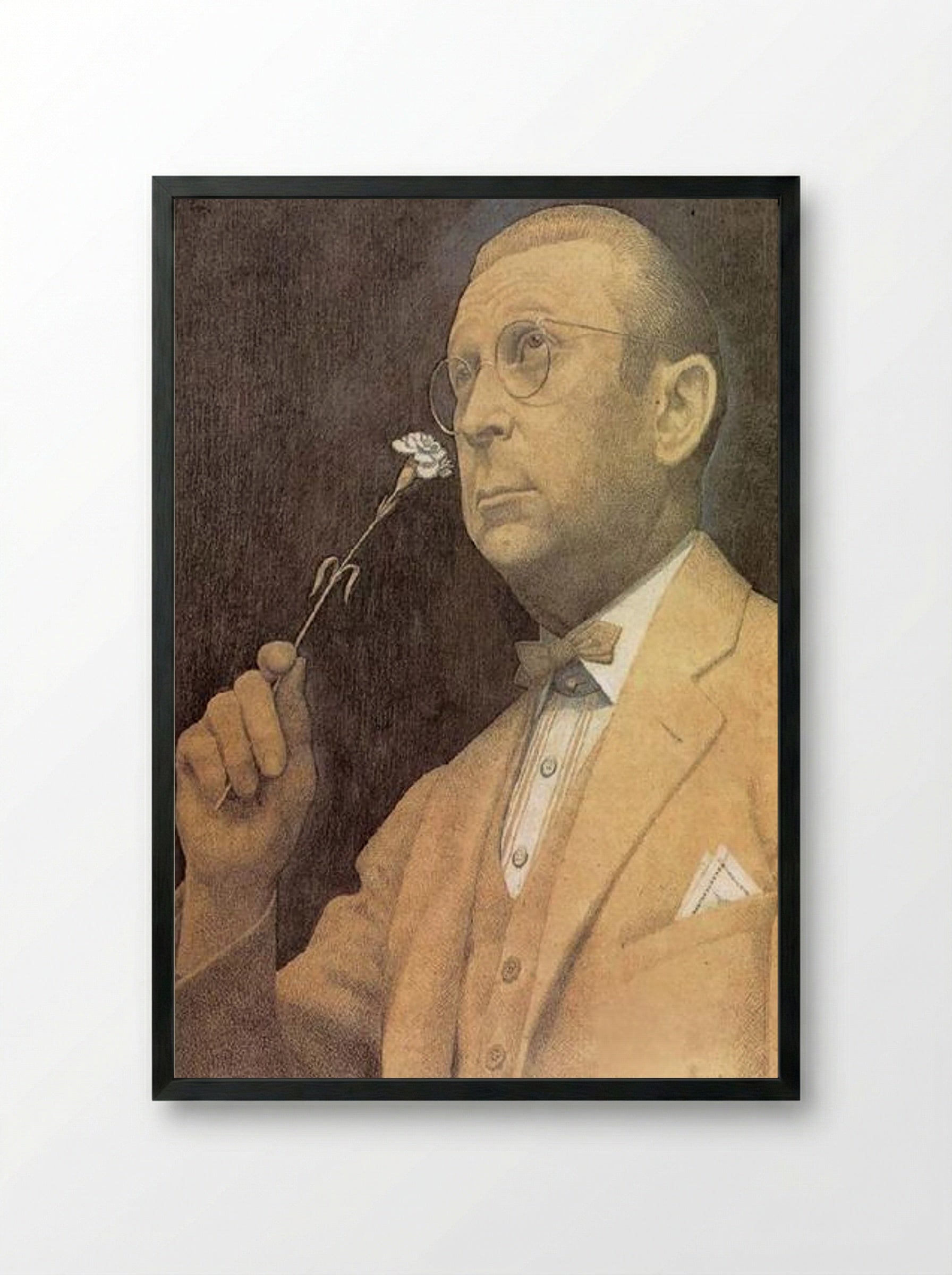 Sentimental - Grant Wood - Framed Print Black