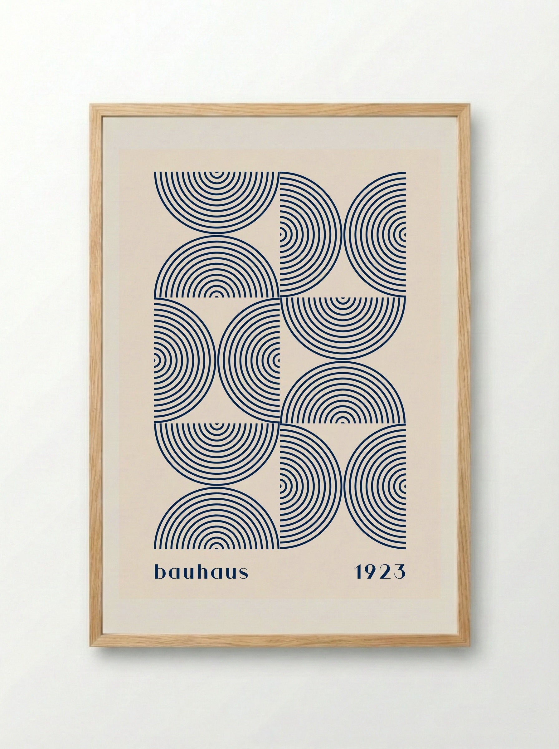Bauhaus Navy Half-Circles 1923 - Framed Print Wood