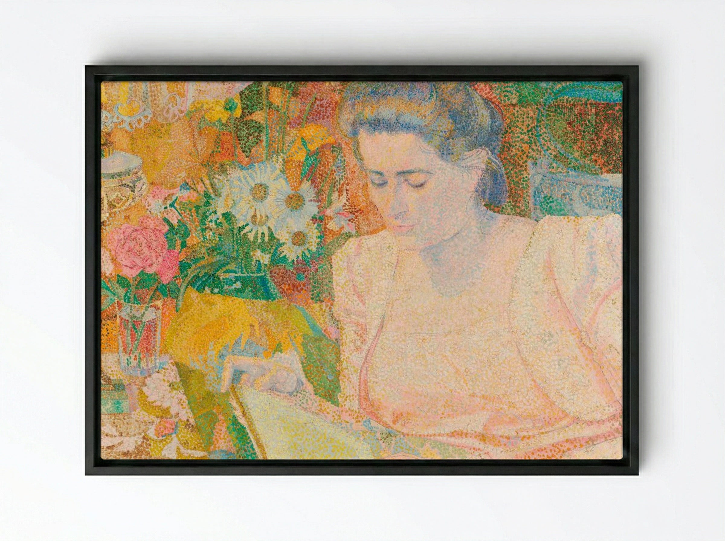 Portrait of Mrs. Marie Jeannette de Lange - Jan Toorop - Framed Canvas Black