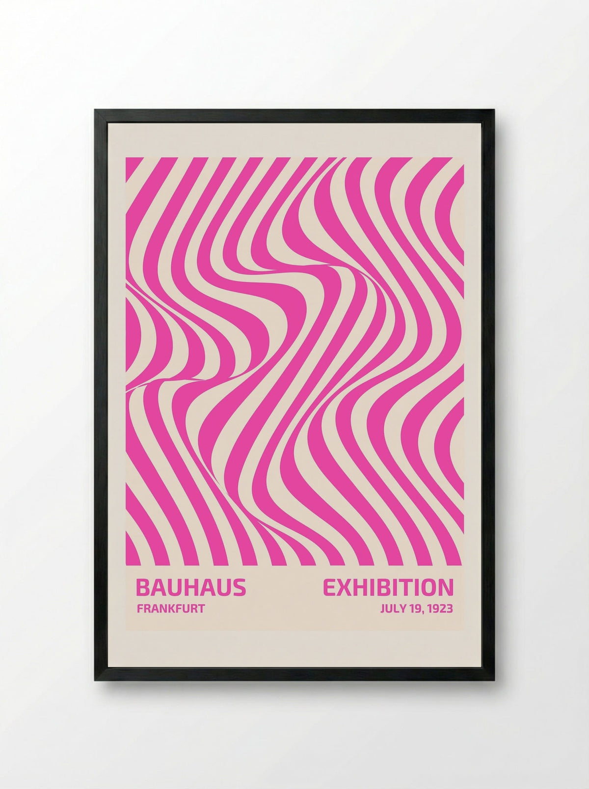 Bauhaus Optical Flow - Pink Edition (1923 Frankfurt) - Framed Print Black