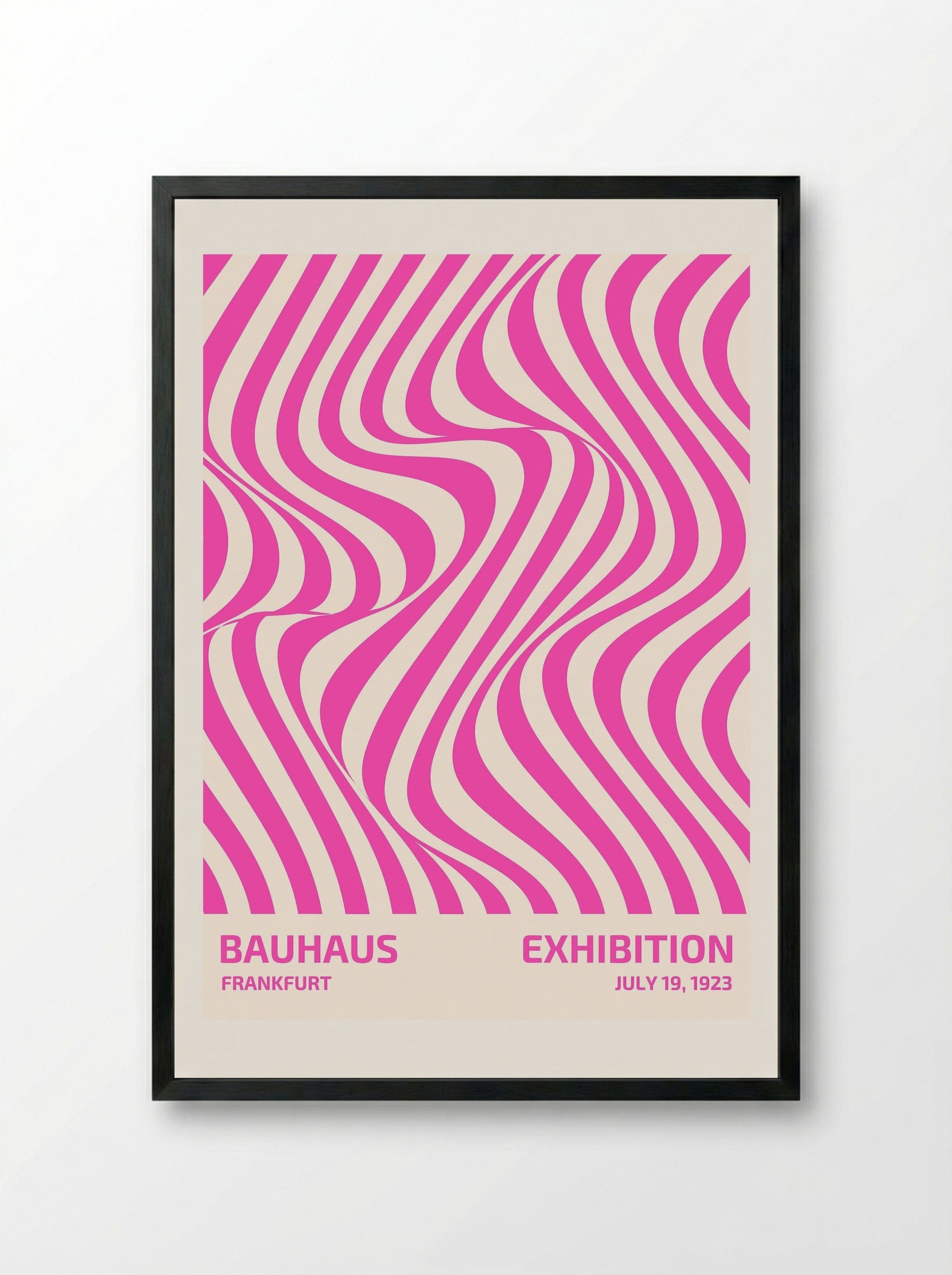 Bauhaus Optical Flow - Pink Edition (1923 Frankfurt) - Framed Print Black