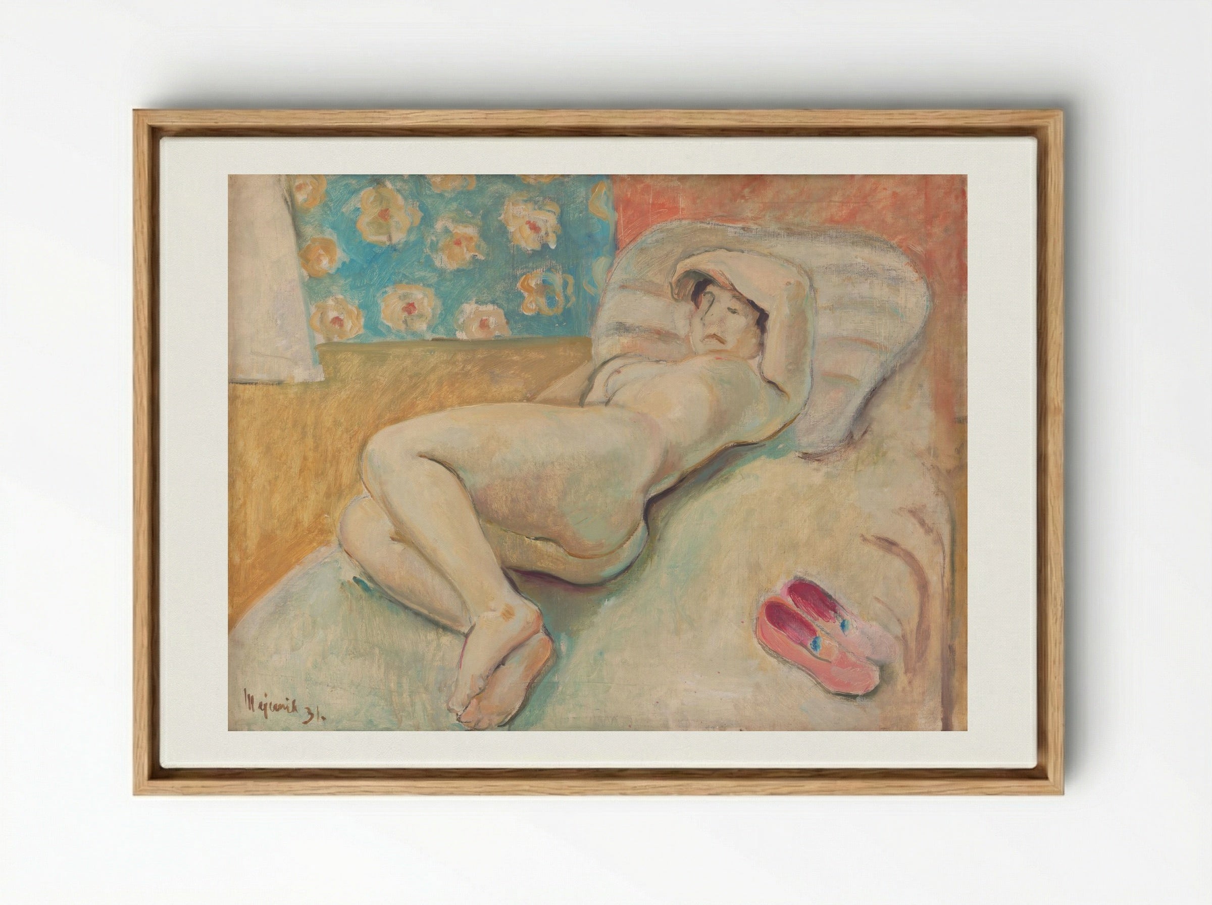 Resting Woman - Cyprián Majerník - Framed Canvas Wood