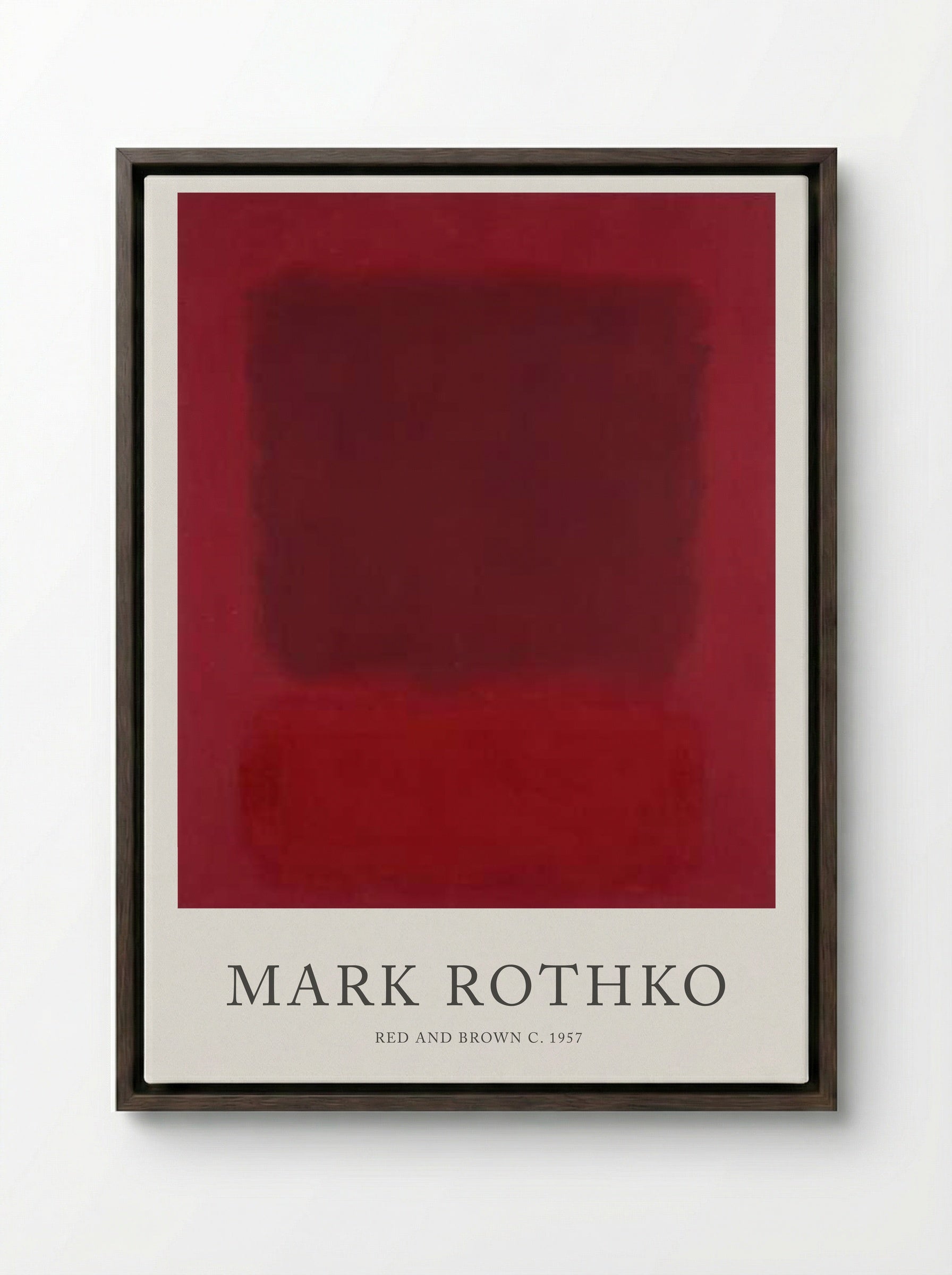 Red and Brown - Mark Rothko - Framed Canvas Dark Wood