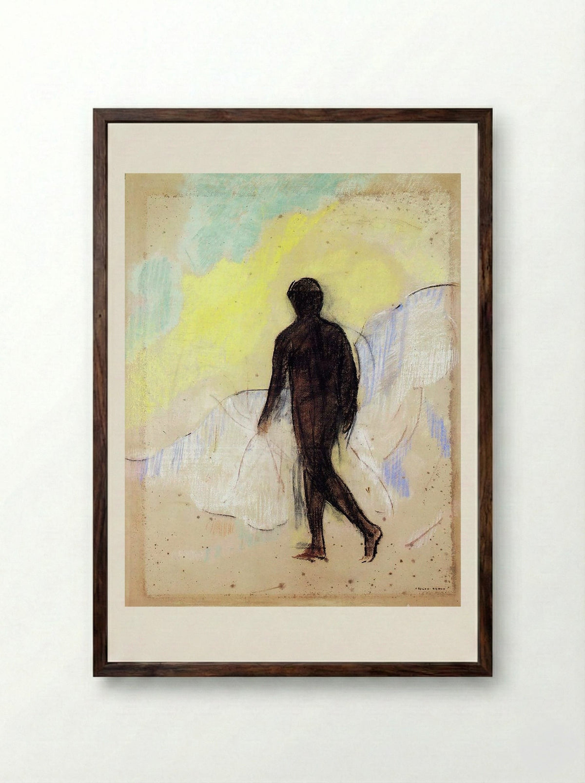 The Man - Odilon Redon - Framed Print Dark Wood