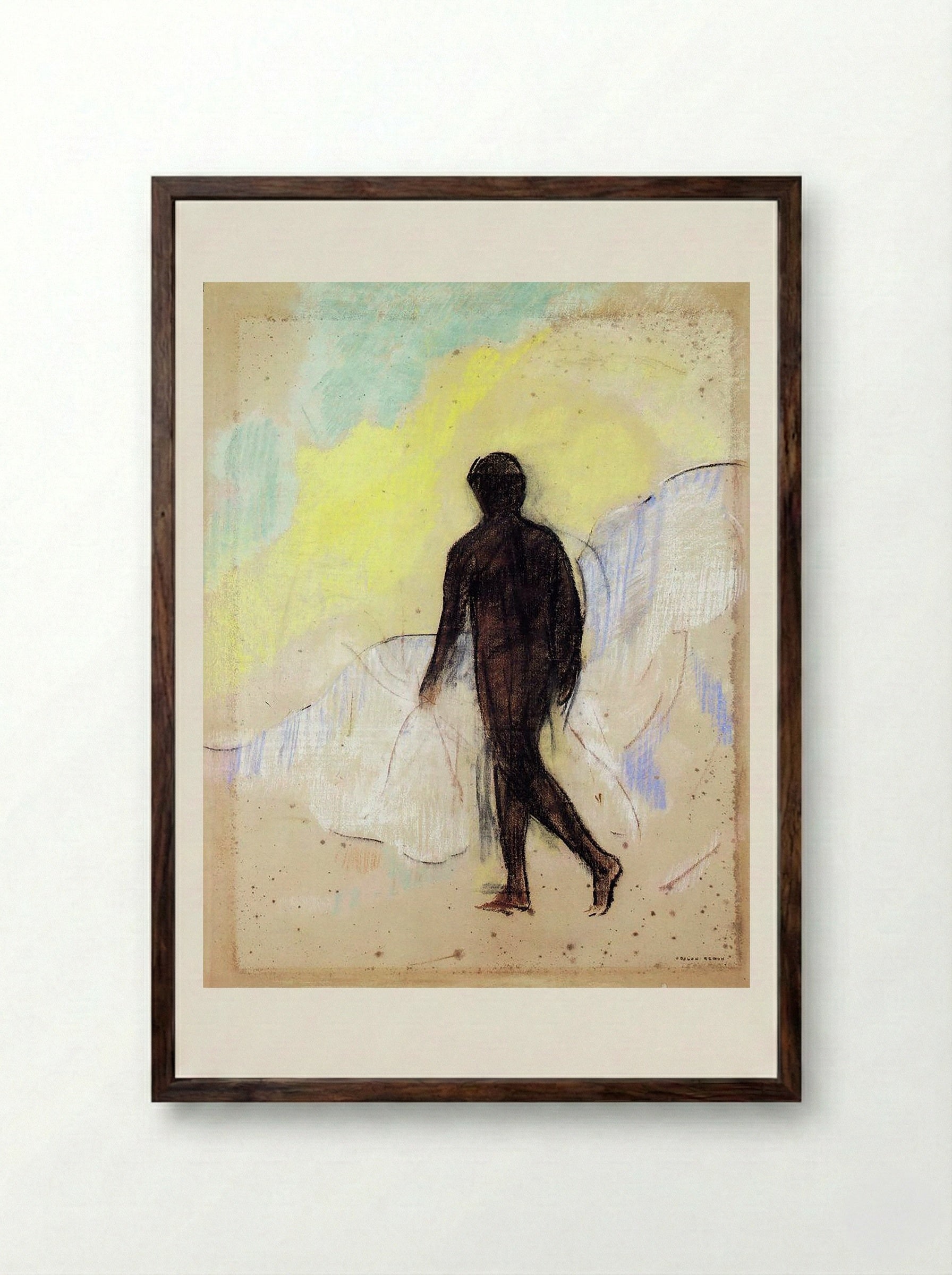 The Man - Odilon Redon - Framed Print Dark Wood