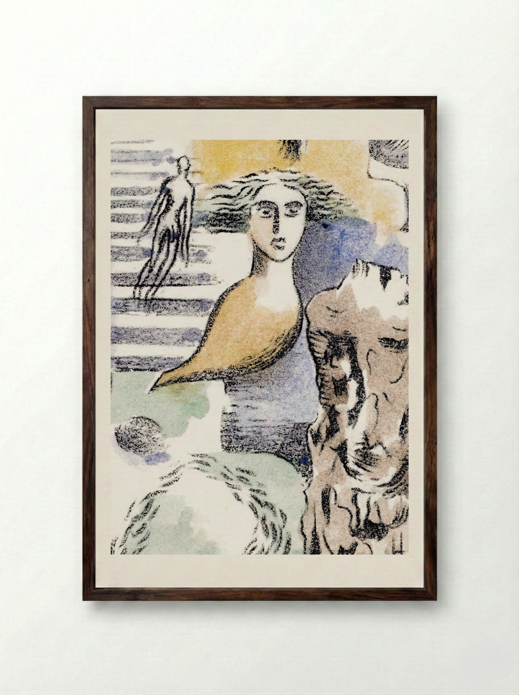 Design for Urne Buriall and Ghosts - Paul Nash - Framed Print Dark Wood