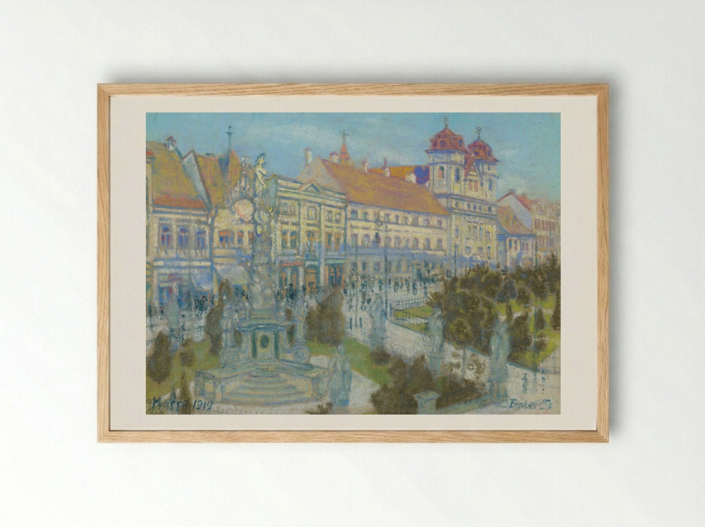 On Hlavná Street in Košice - Konštantín Bauer - Framed Print Wood