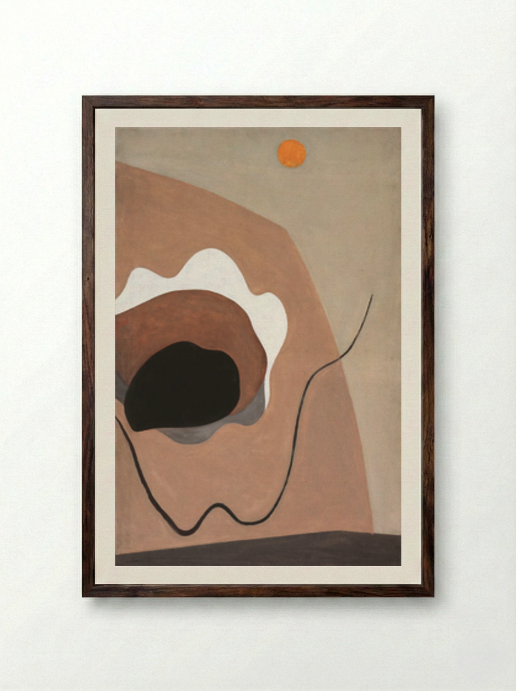 Untitled (Abstract Composition with Orange Disc) - Alexander Calder - Framed Print Dark Wood