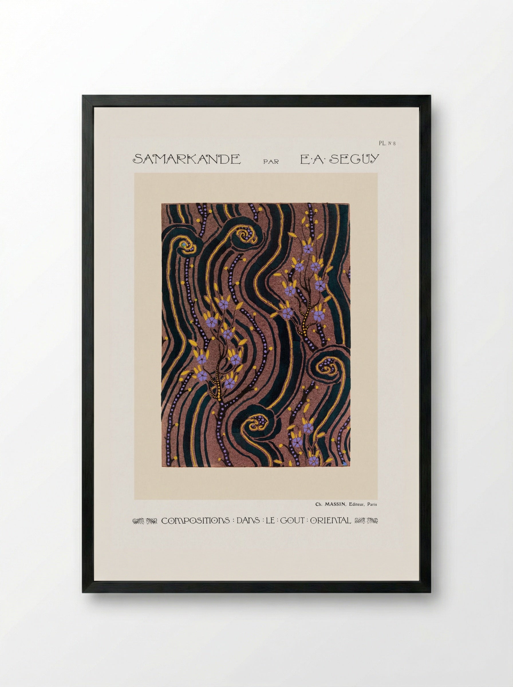 Samarkande (Plate 8, Compositions in the Oriental Style) - Émile-Allain Séguy - Framed Print Black