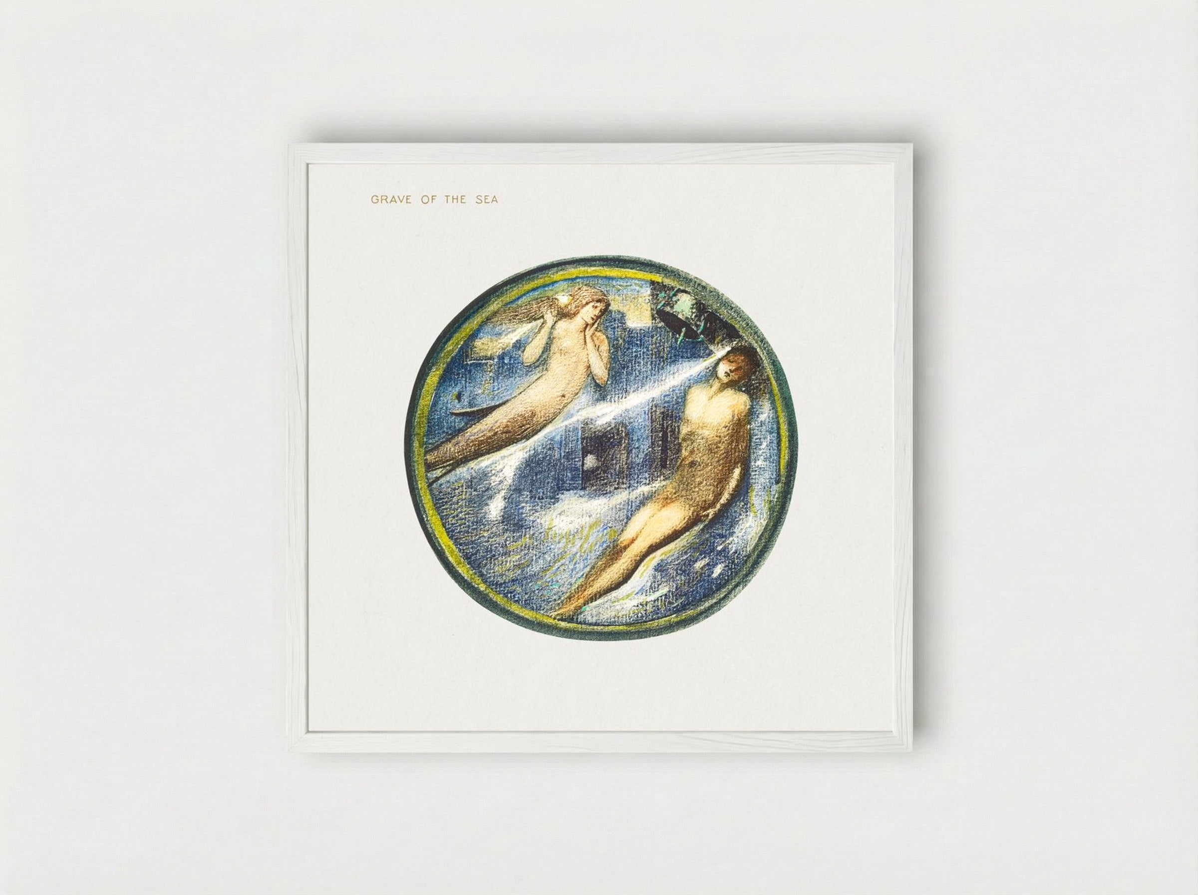 Grave of the Sea, from The Flower Book - Edward Burne-Jones - Framed Print White