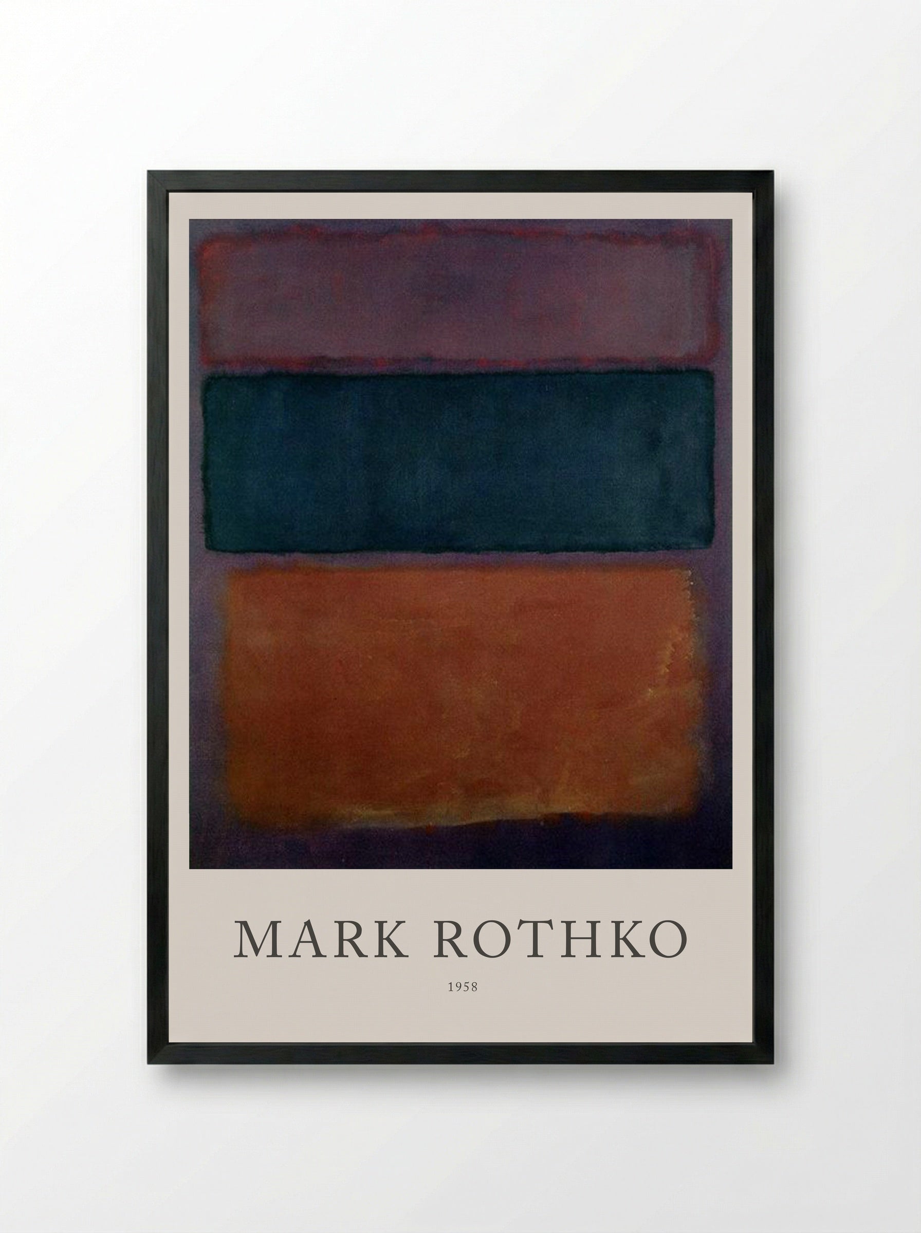 Untitled (Three Rectangles, 1958) - Mark Rothko - Framed Print Black