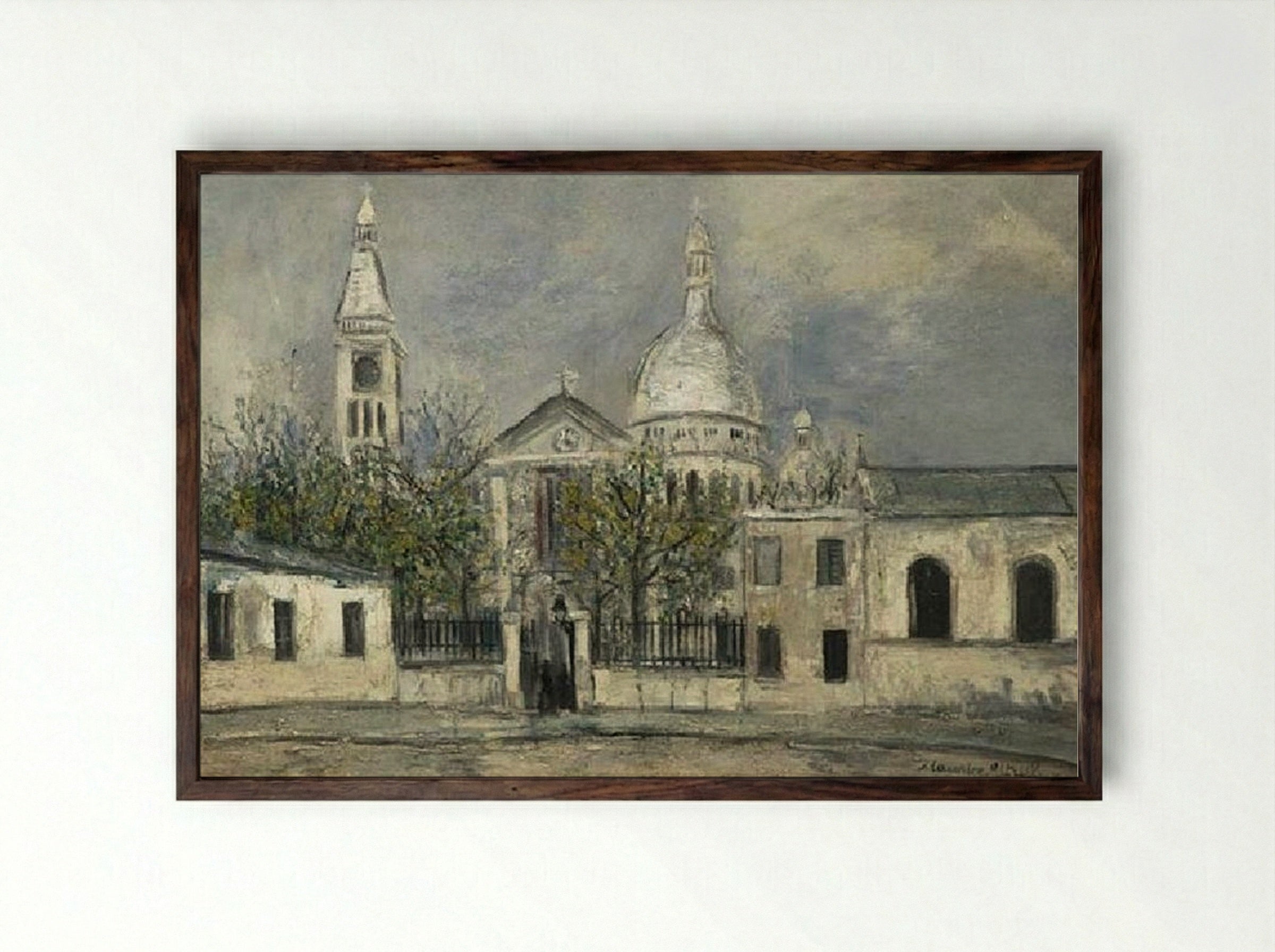 St. Pierre de Montmartre - Maurice Utrillo - Framed Print Dark Wood
