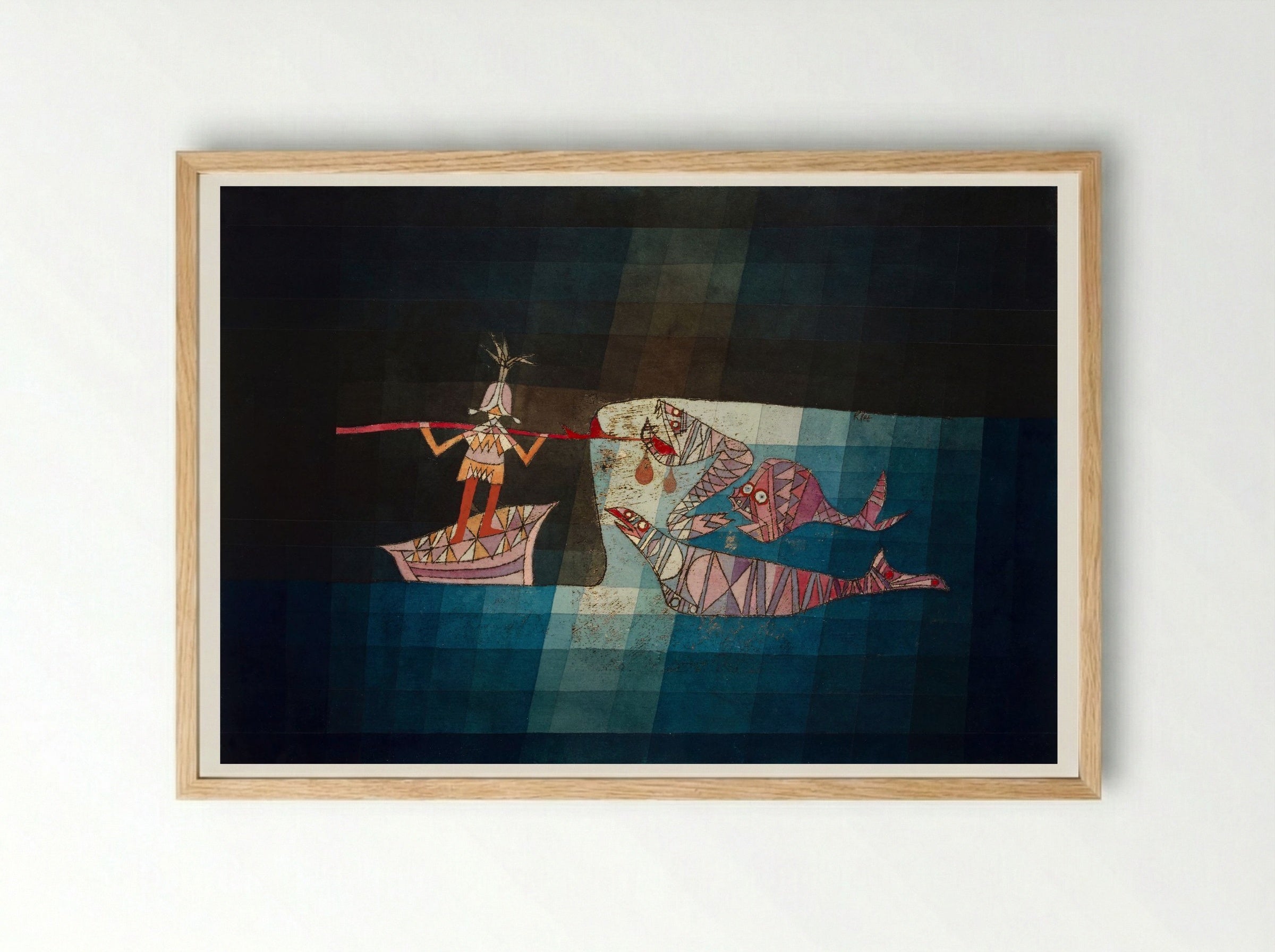Battle Scene from 'The Seafarers' - Paul Klee - Framed Print Wood