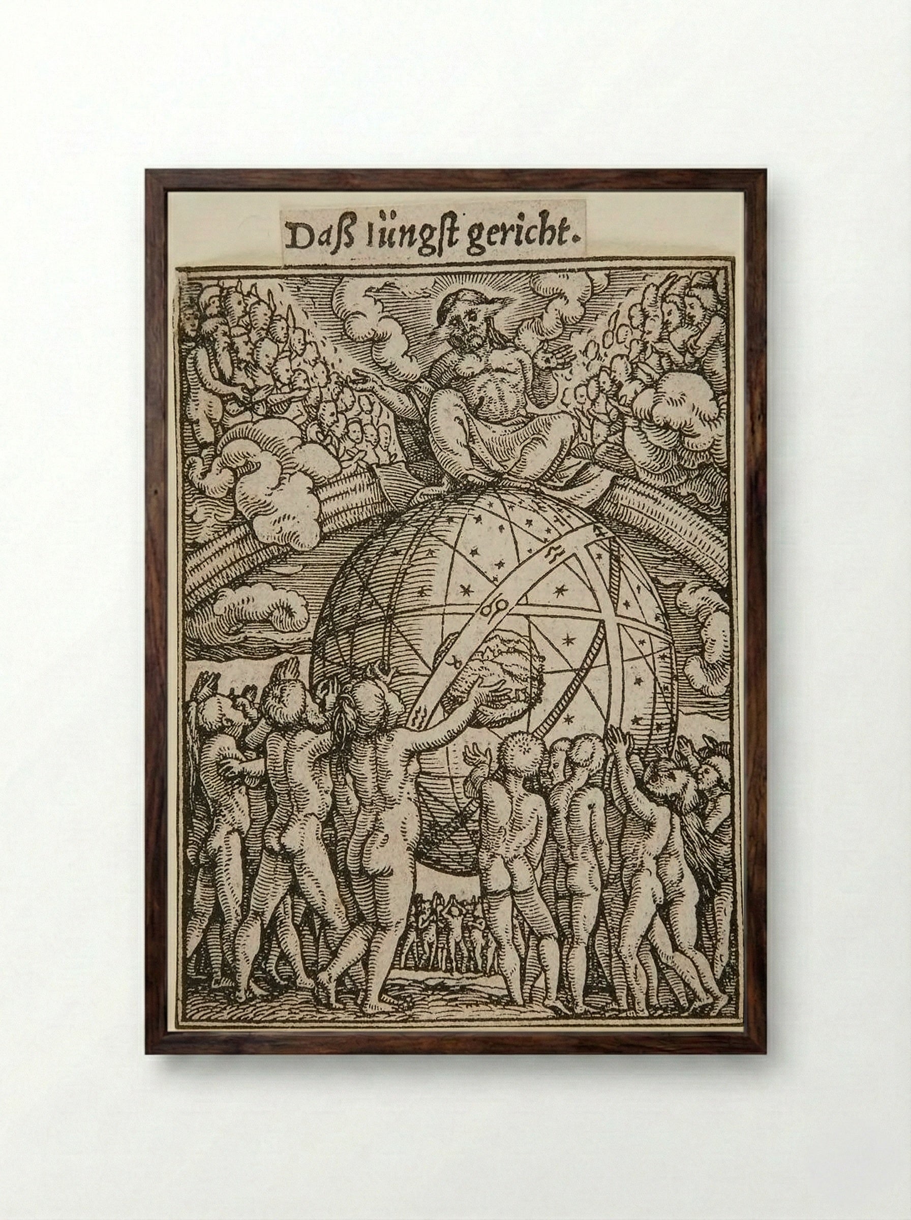 The Last Judgment - Hans Holbein the Younger - Framed Print Dark Wood