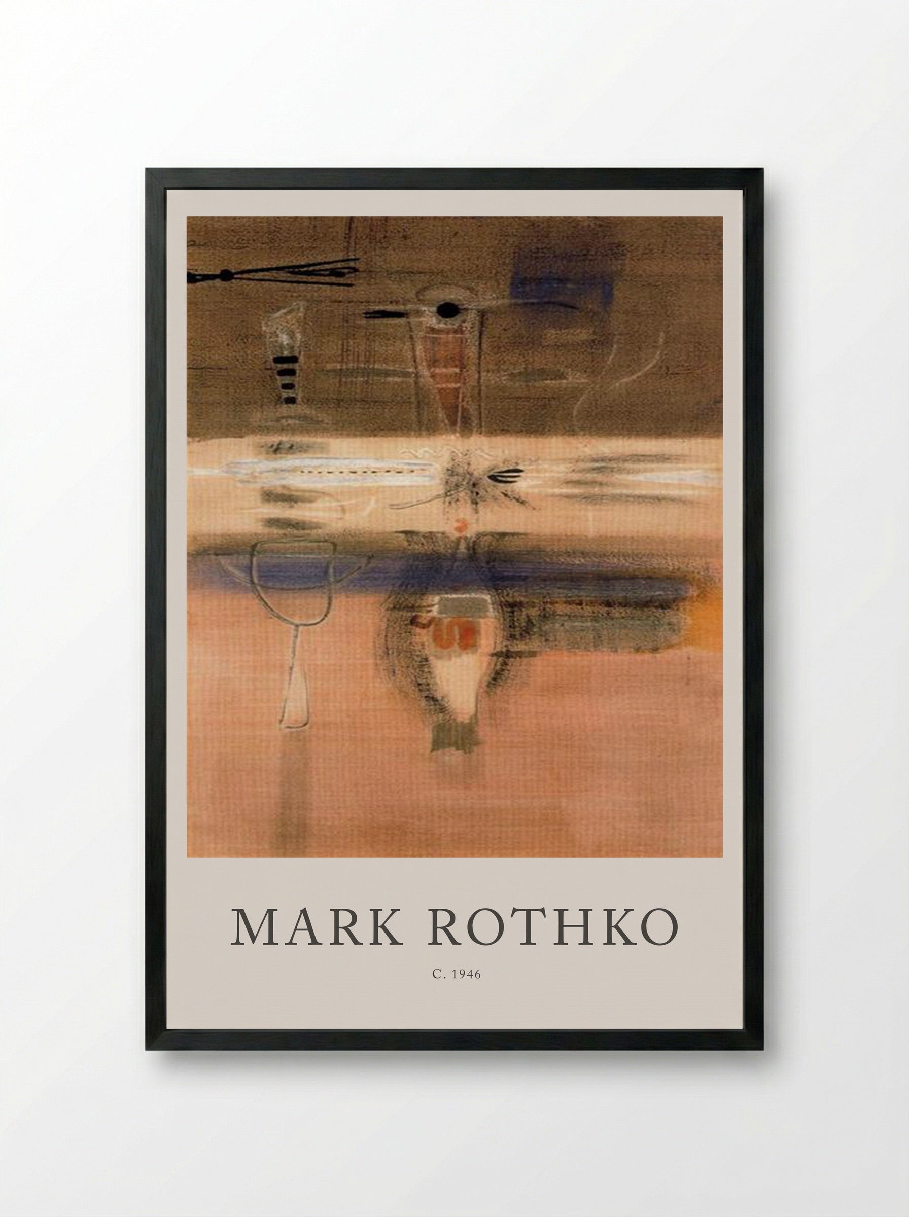 Untitled (Biomorphic Composition) - Mark Rothko - Framed Print Black