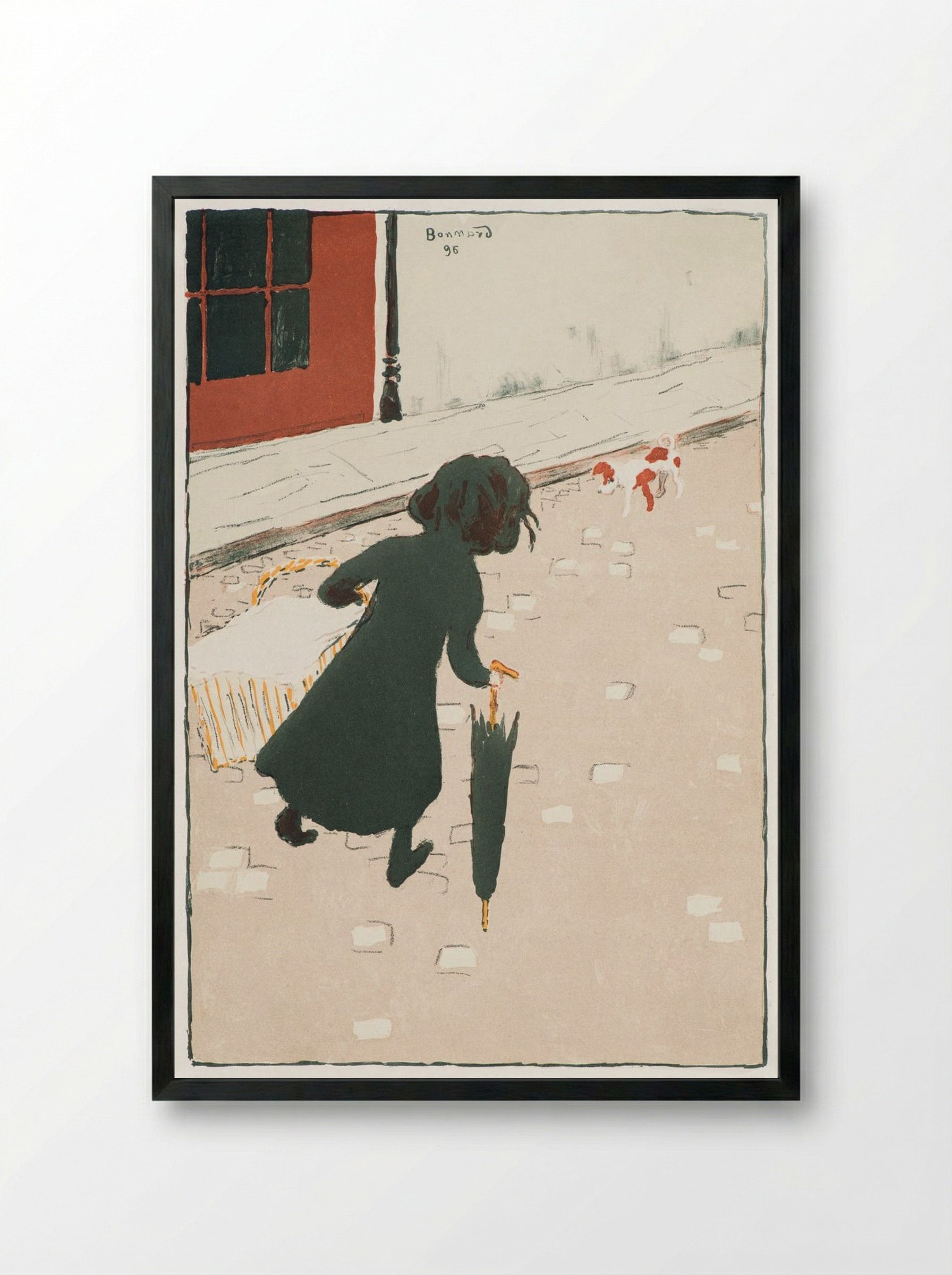 The Little Laundress - Pierre Bonnard - Framed Print Black