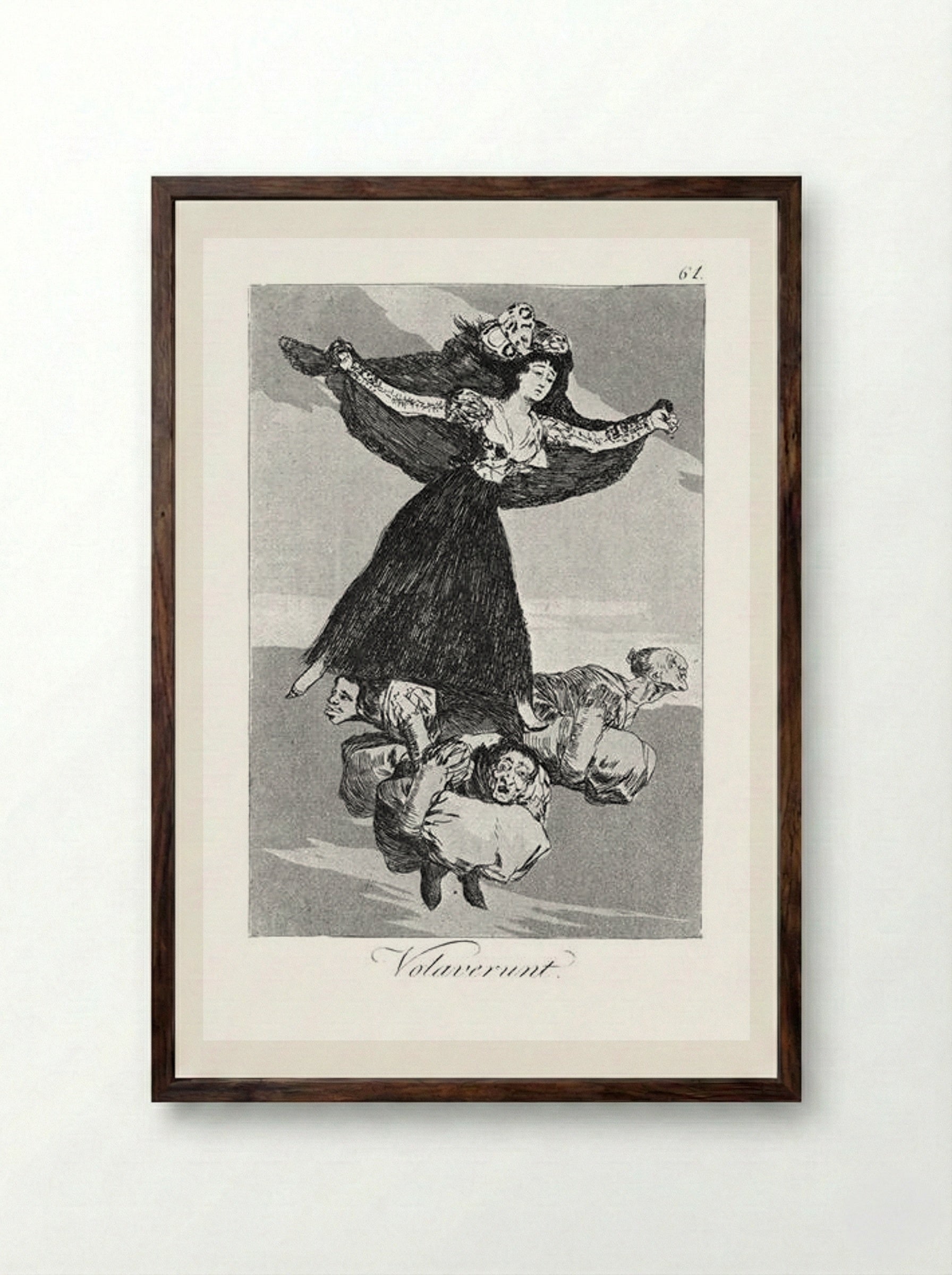 They Have Flown (Volaverunt) - Francisco Goya - Framed Print Dark Wood