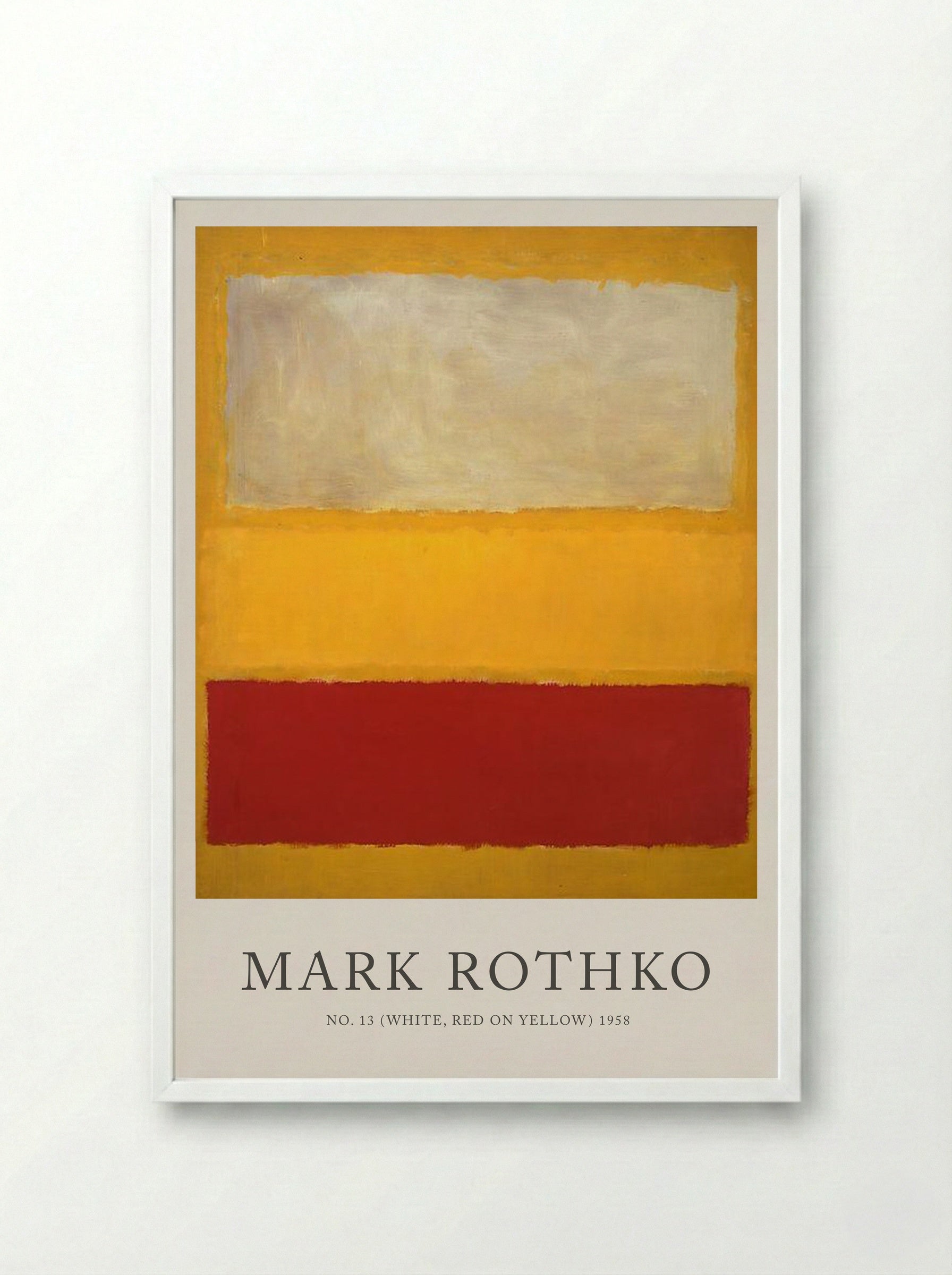 No. 13 (White, Red on Yellow) - Mark Rothko - Framed Print White