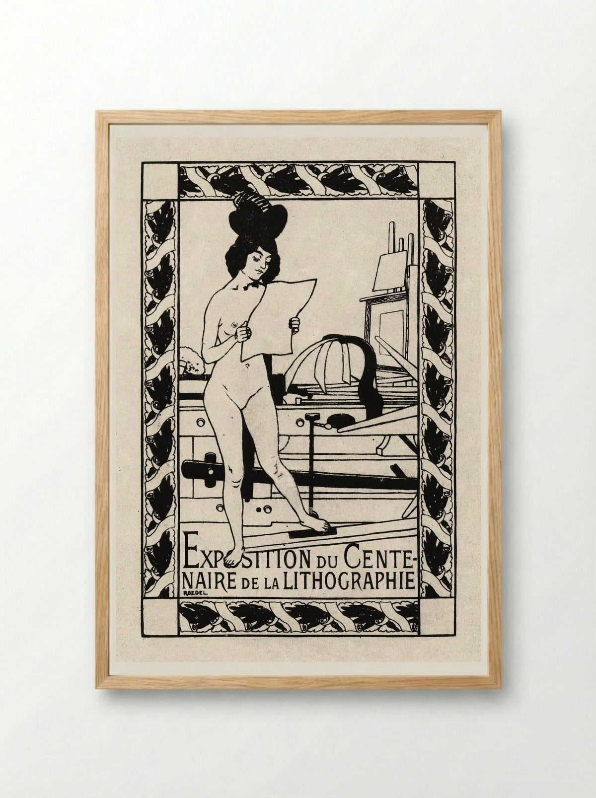 Exposition du Centenaire de la Lithographie - Auguste Roedel - Framed Print Wood