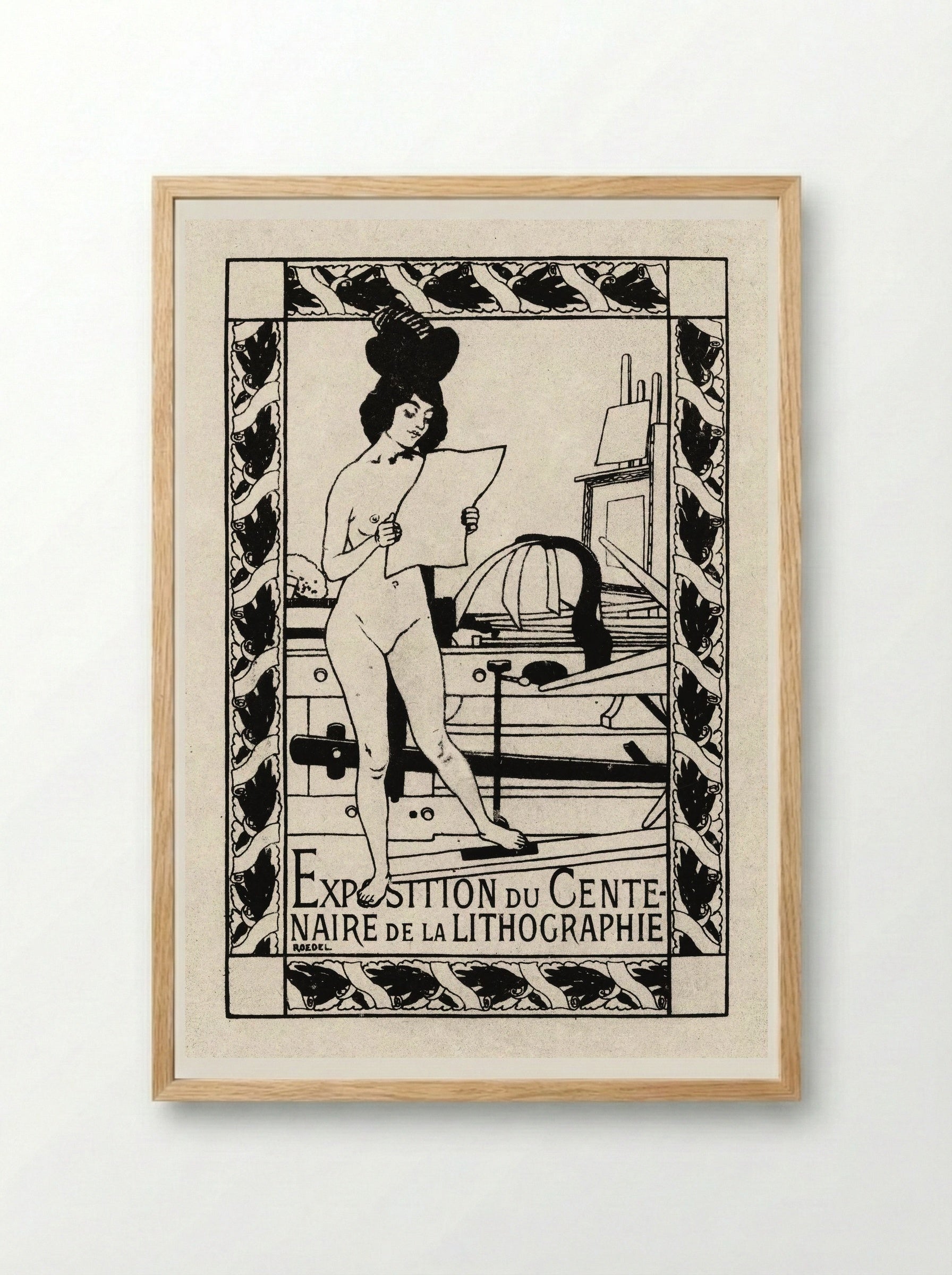 Exposition du Centenaire de la Lithographie - Auguste Roedel - Framed Print Wood