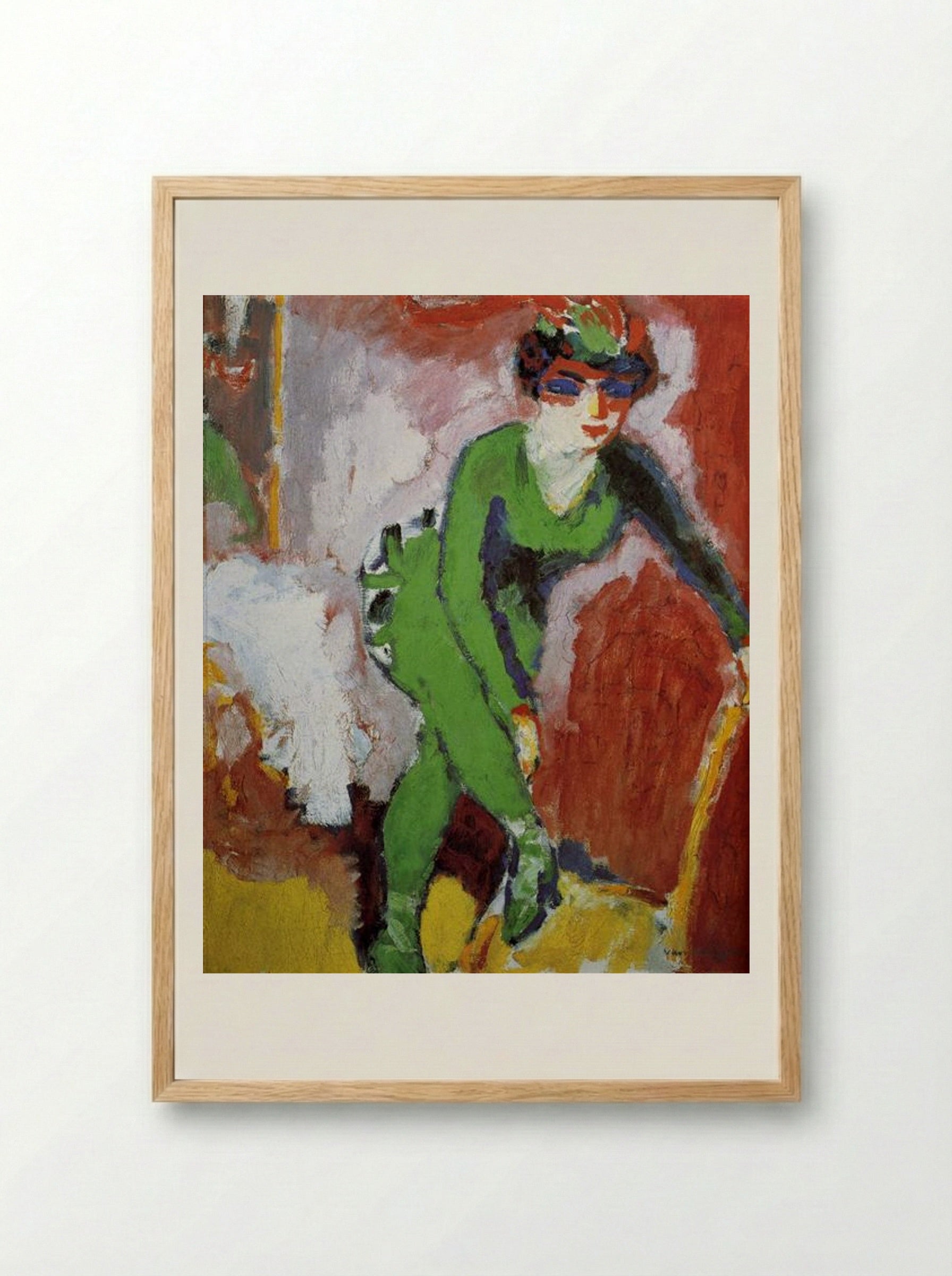 Woman with Green Stockings - Kees van Dongen - Framed Print Wood