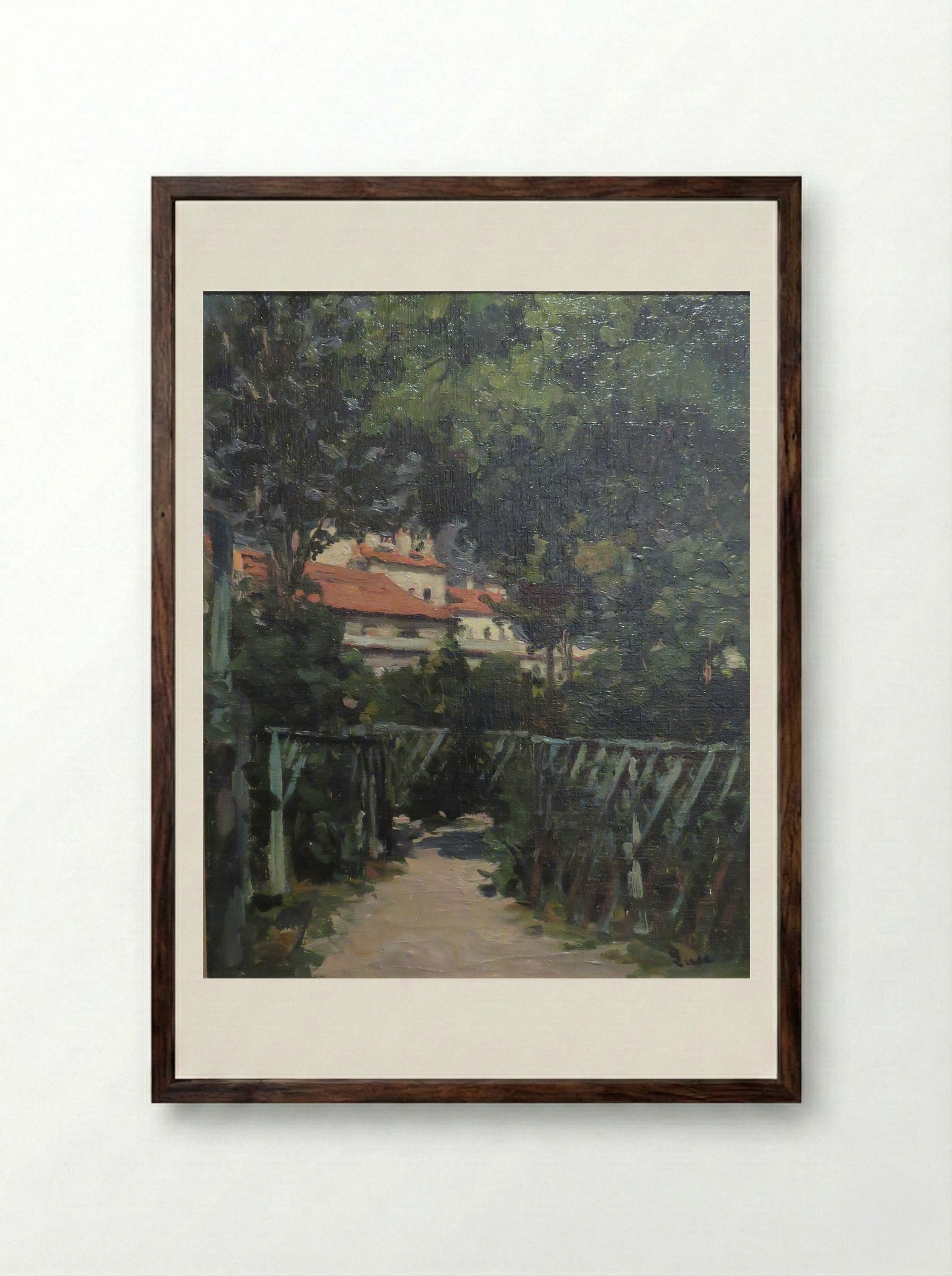 The Large Garden in Montrouge - Maximilien Luce - Framed Print Dark Wood