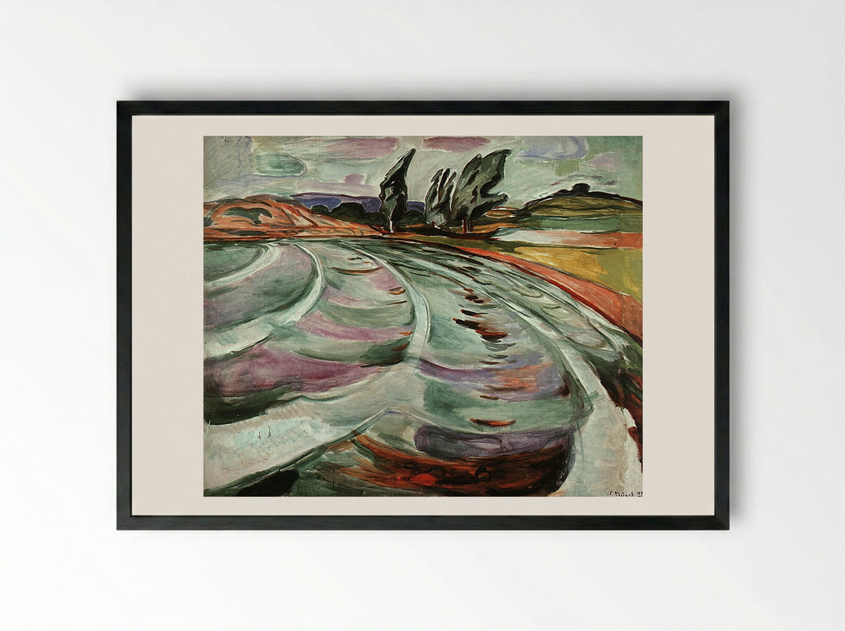 The Wave - Edvard Munch - Framed Print Black