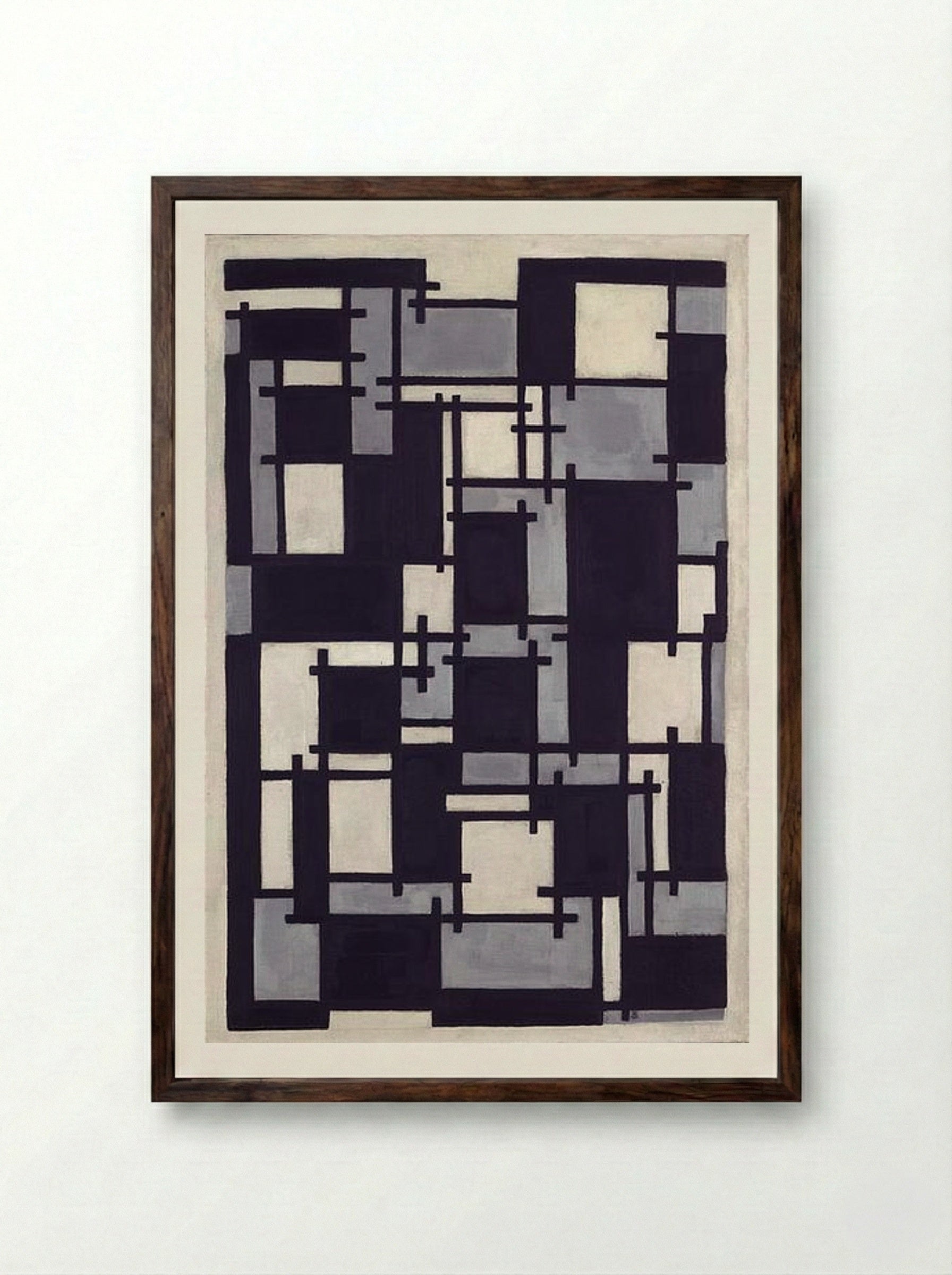 Composition X - Theo van Doesburg - Framed Print Dark Wood