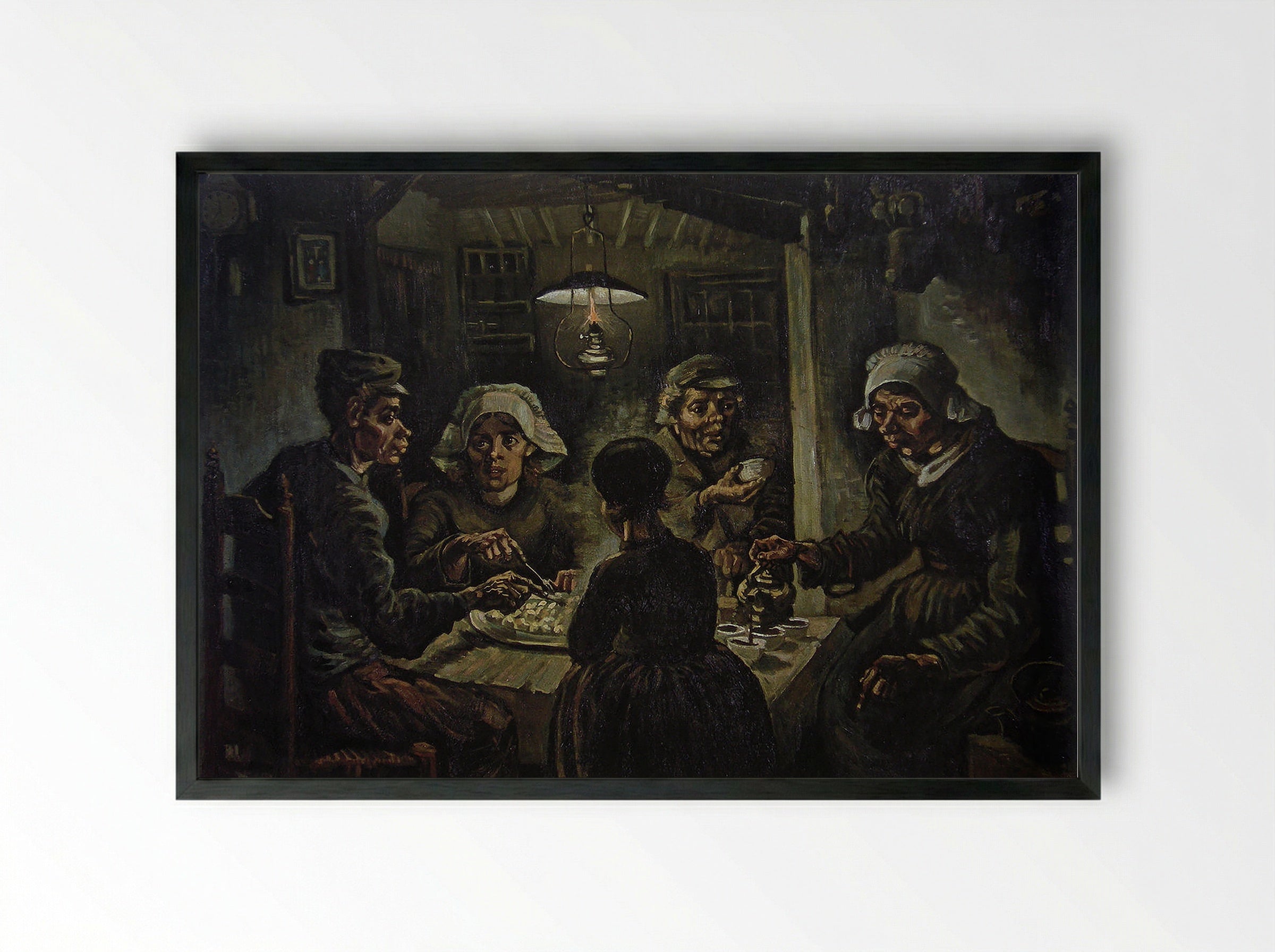 The Potato Eaters - Vincent van Gogh - Framed Print Black
