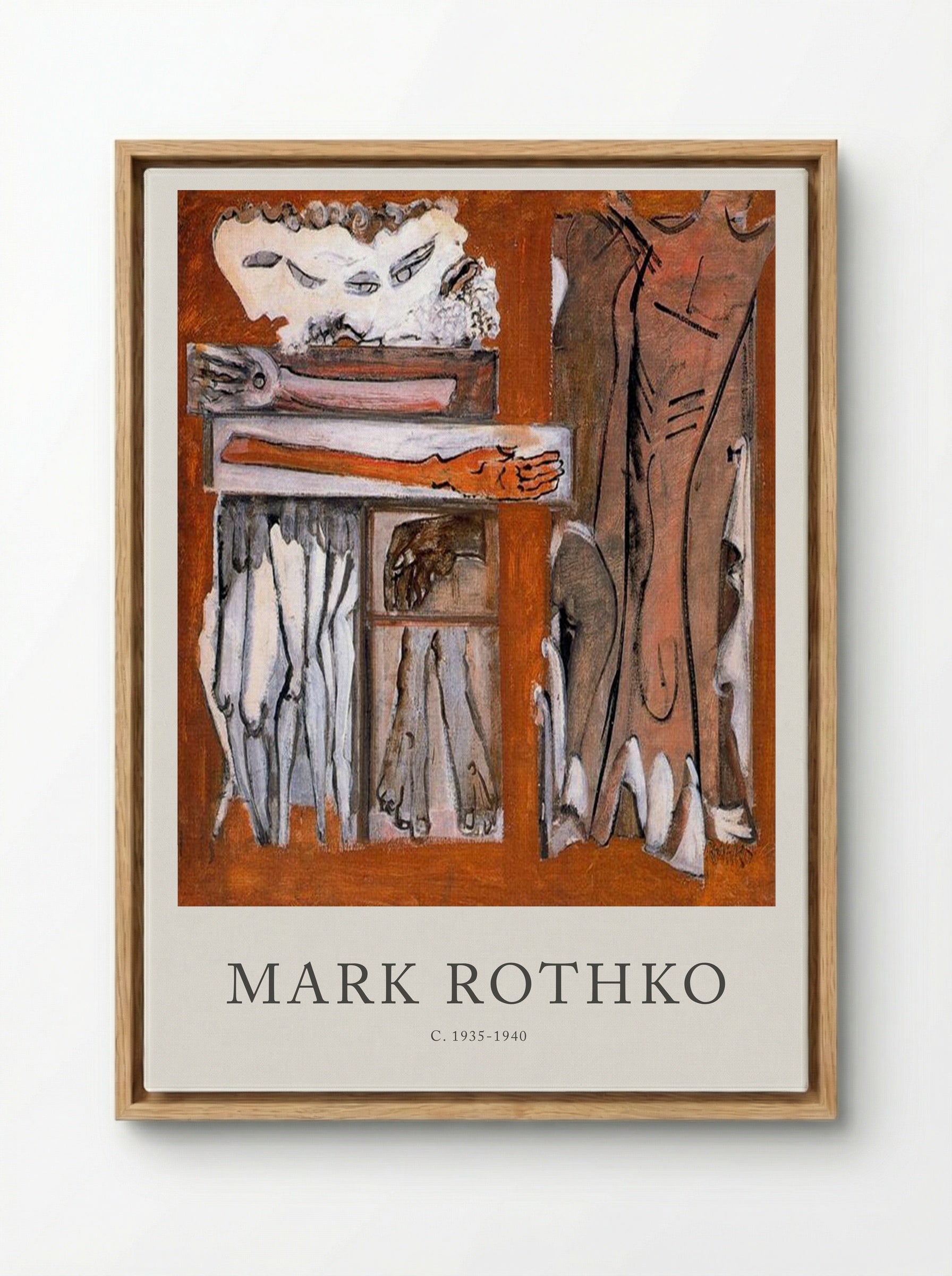 Untitled (Figurative Composition) - Mark Rothko - Framed Canvas Wood