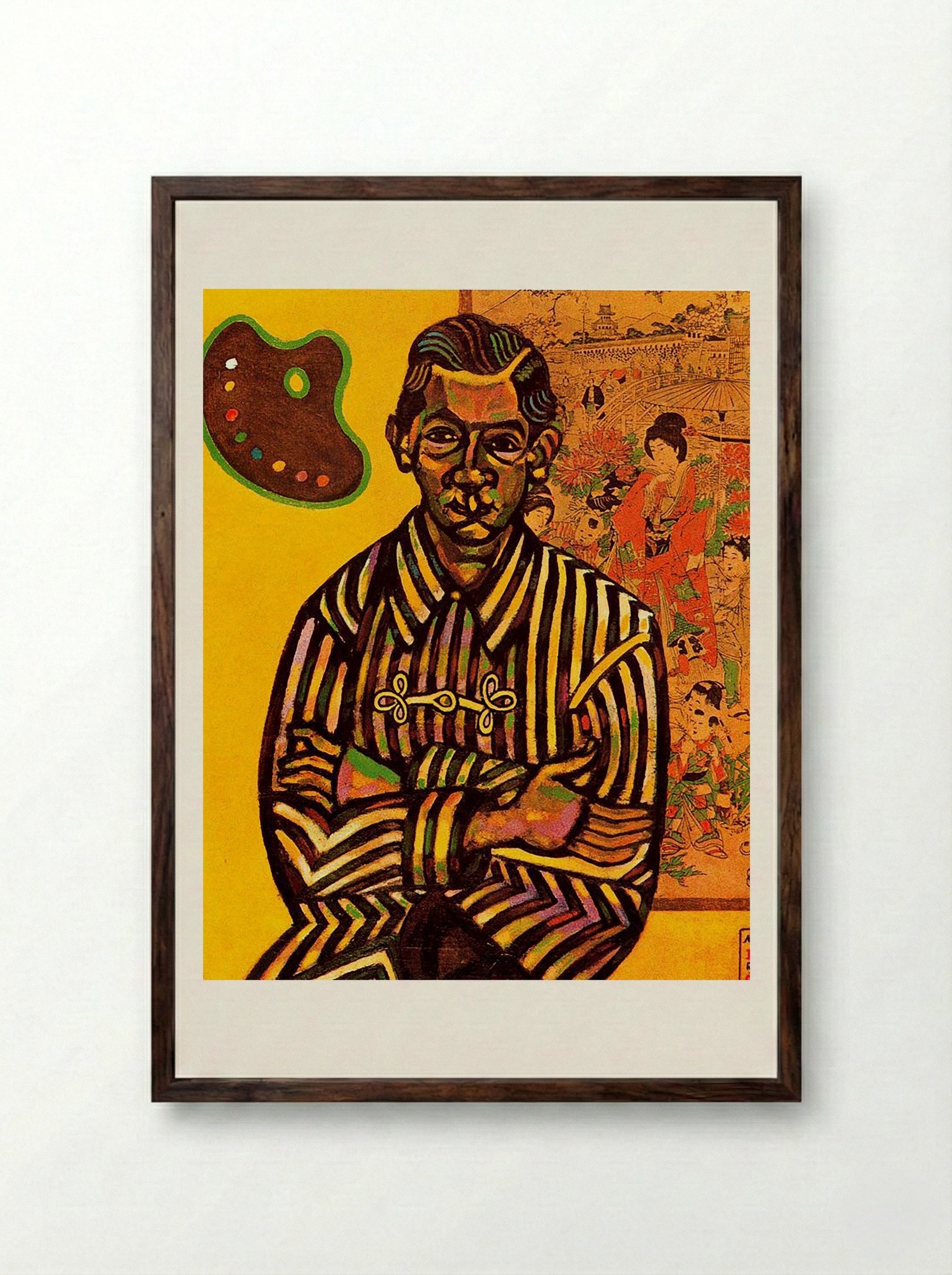 Portrait of E.C. Ricart - Joan Miró - Framed Print Dark Wood