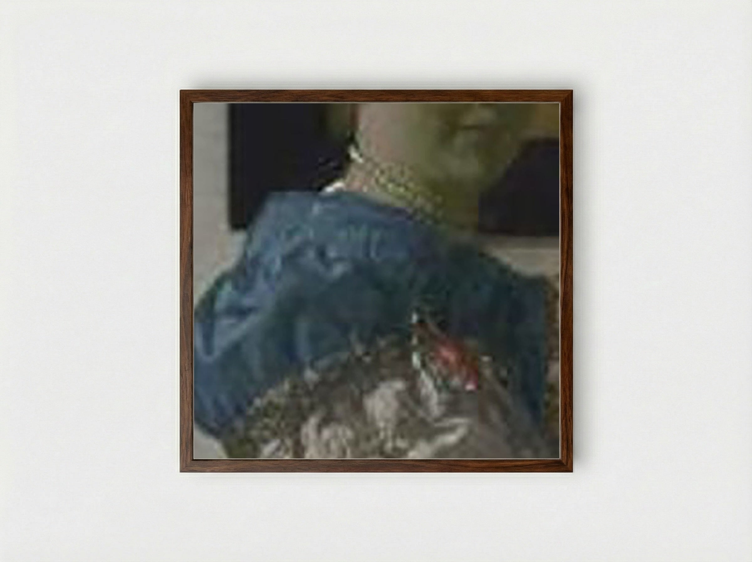 A Lady Standing at a Virginal - Johannes Vermeer - Framed Print Dark Wood