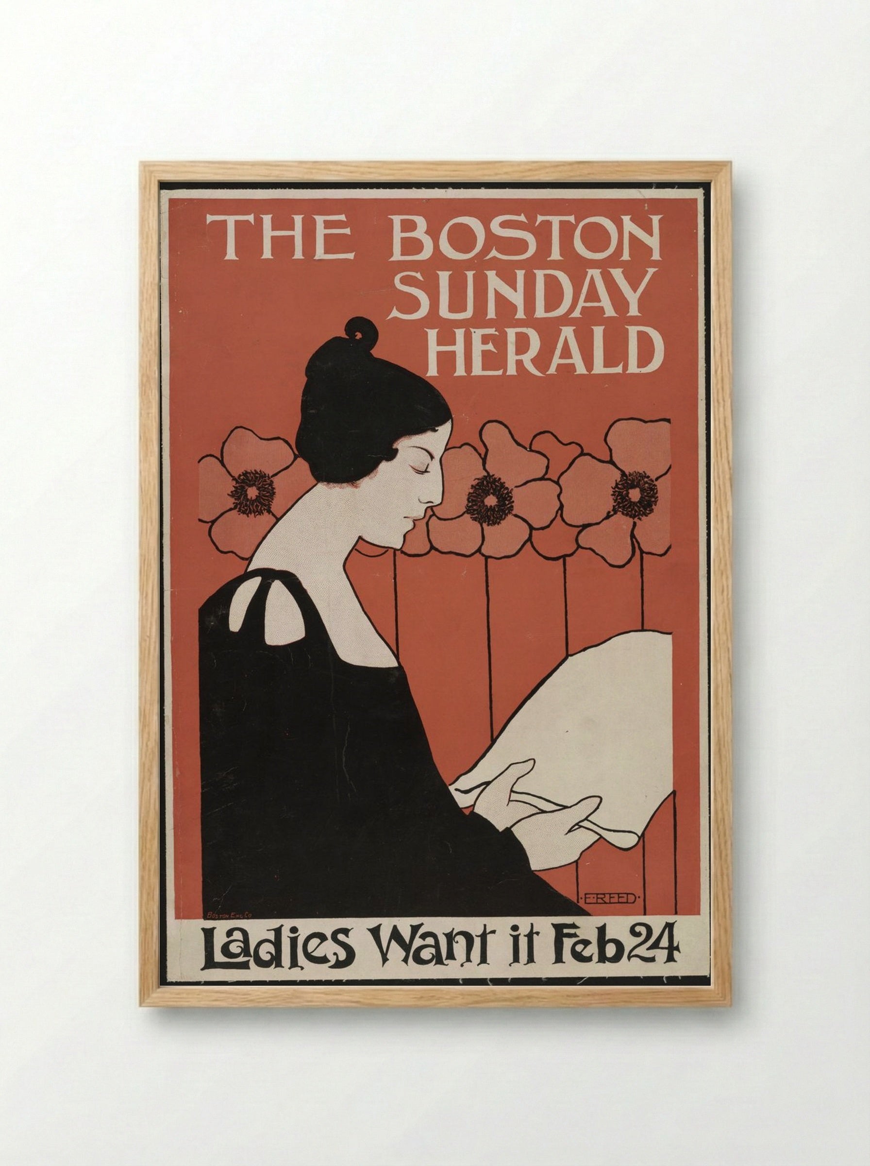 The Boston Sunday Herald - Ladies Want It Feb 24 - Ethel Reed - Framed Print Wood