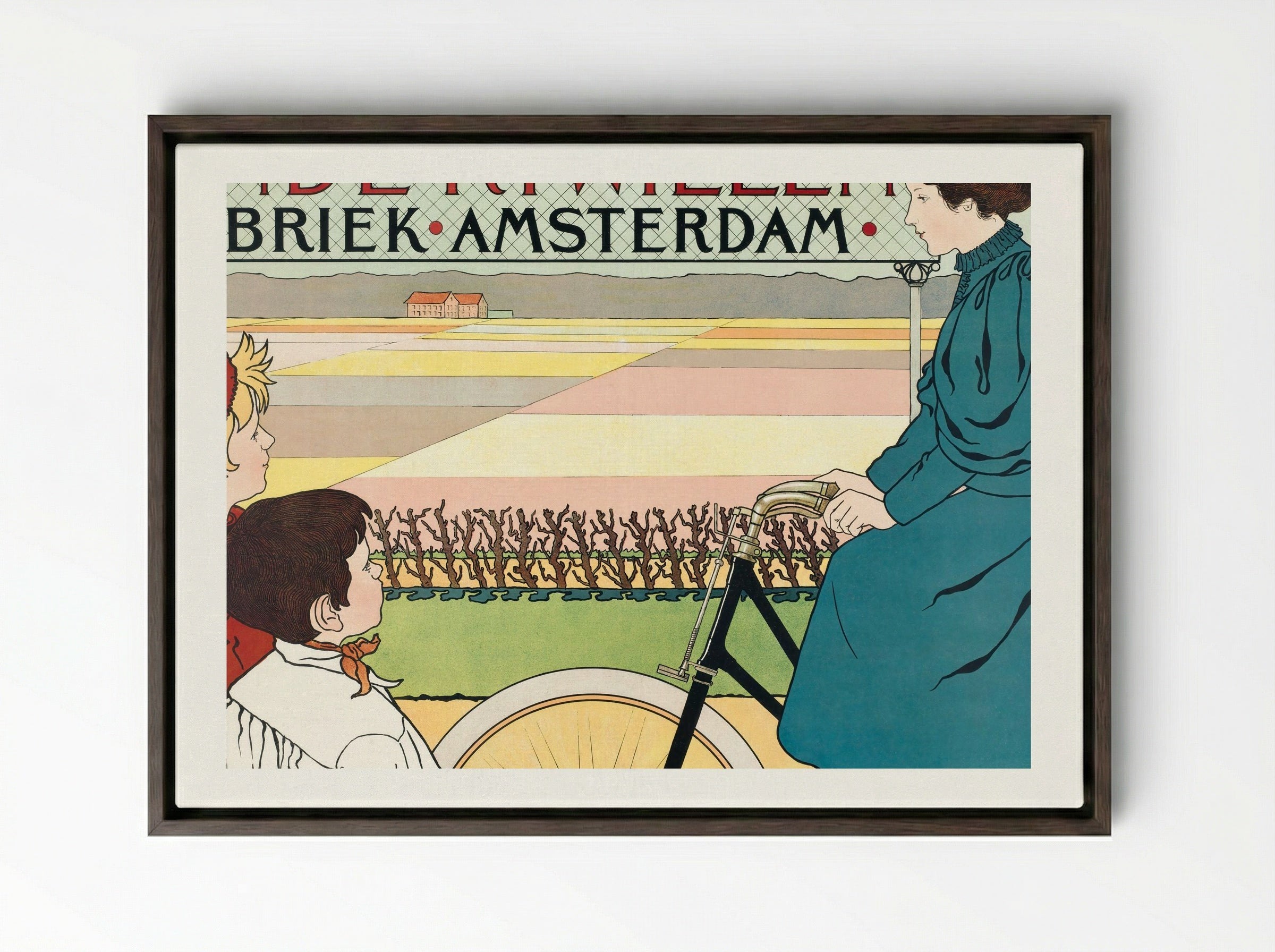 Hinde-Rijwielen Fabriek Amsterdam - Johann Georg van Caspel - Framed Canvas Dark Wood