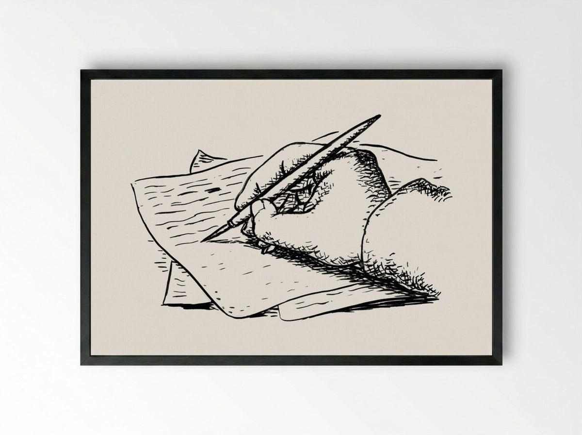 Writing Hand - Leo Gestel - Framed Print Black