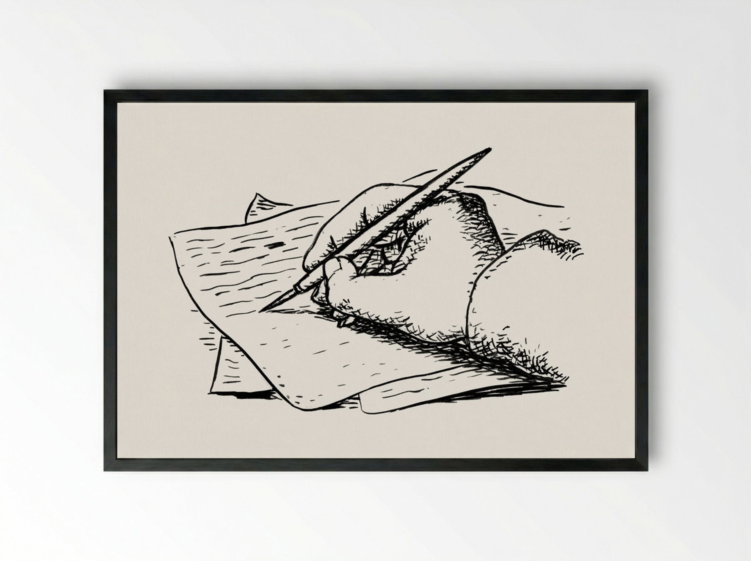 Writing Hand - Leo Gestel - Framed Print Black