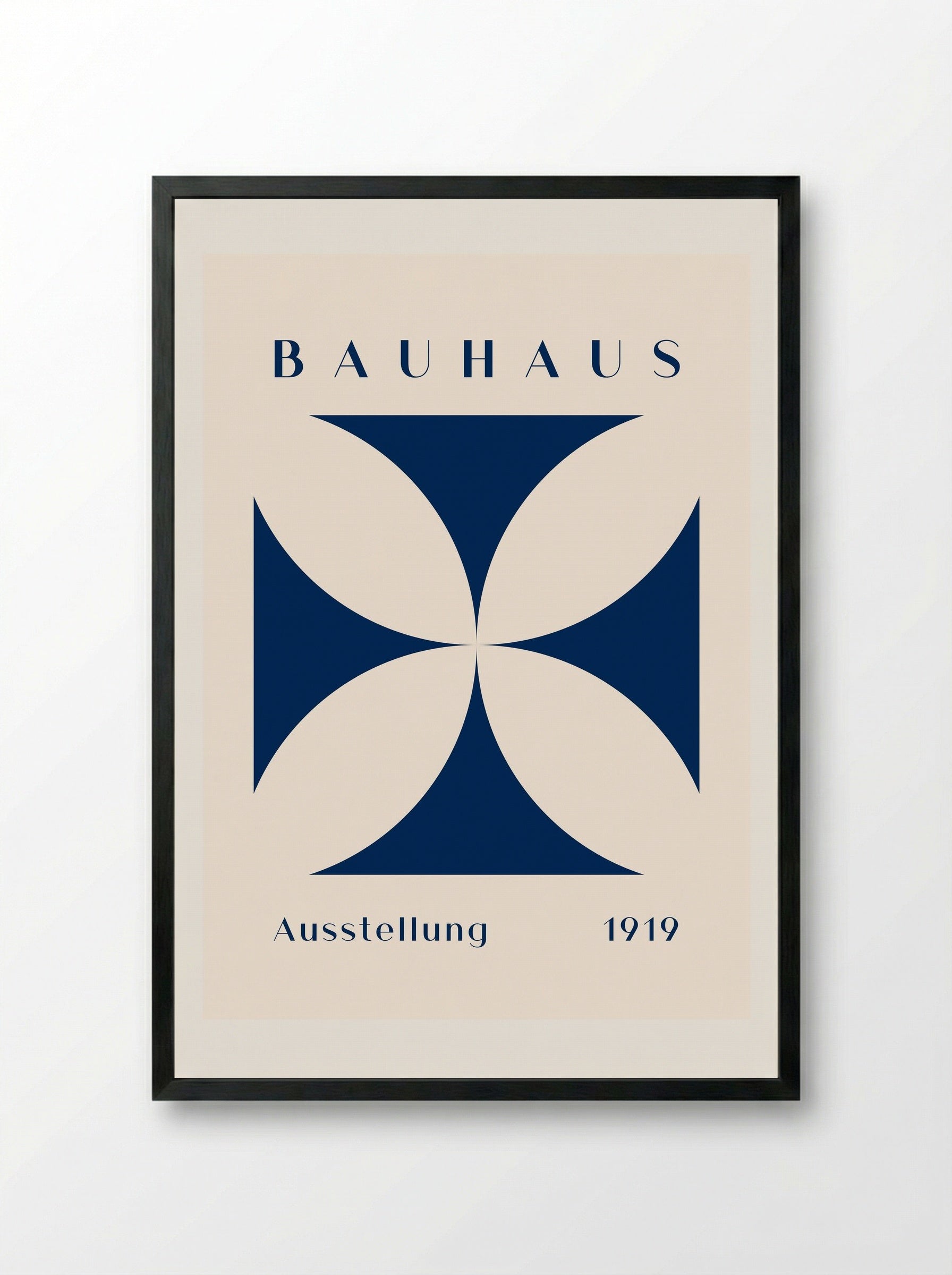 Bauhaus Ausstellung in Blue (1919) - Framed Print Black