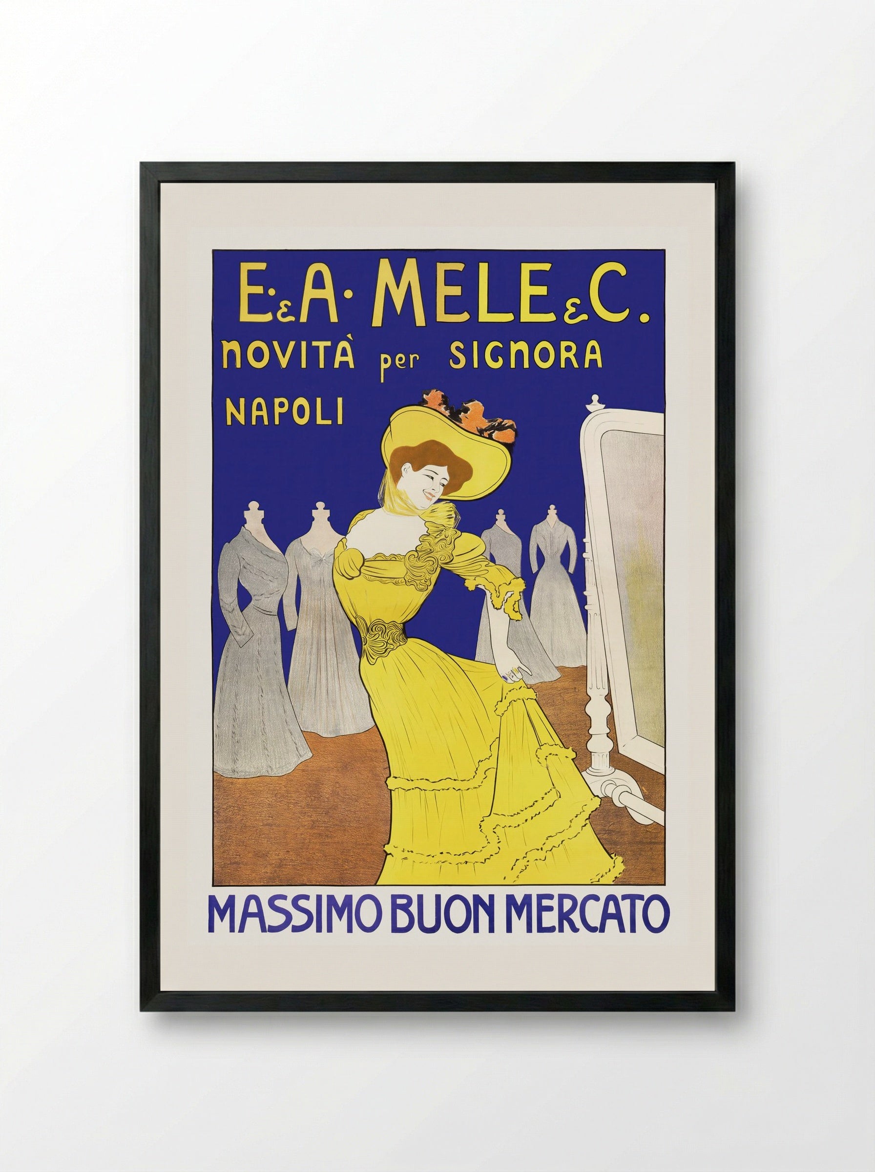 E. & A. Mele & C. - Novita per Signora - Leonetto Cappiello - Framed Print Black