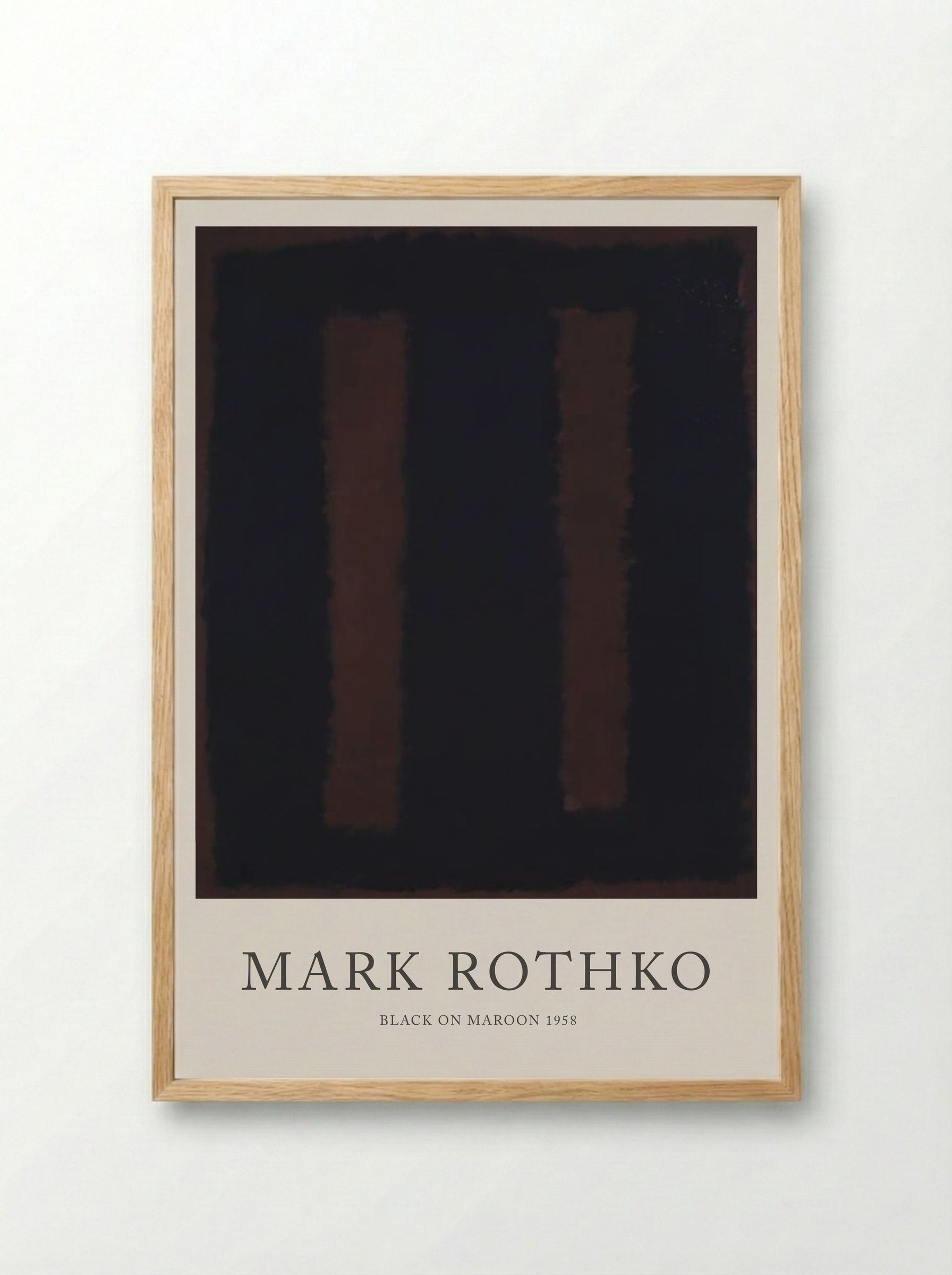 Black on Maroon - Mark Rothko - Framed Print Wood