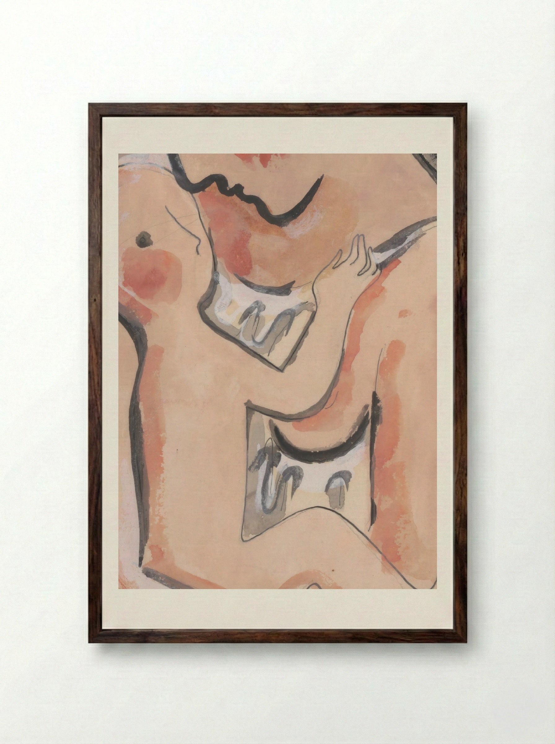 Mother with Child - Mikuláš Galanda - Framed Print Dark Wood