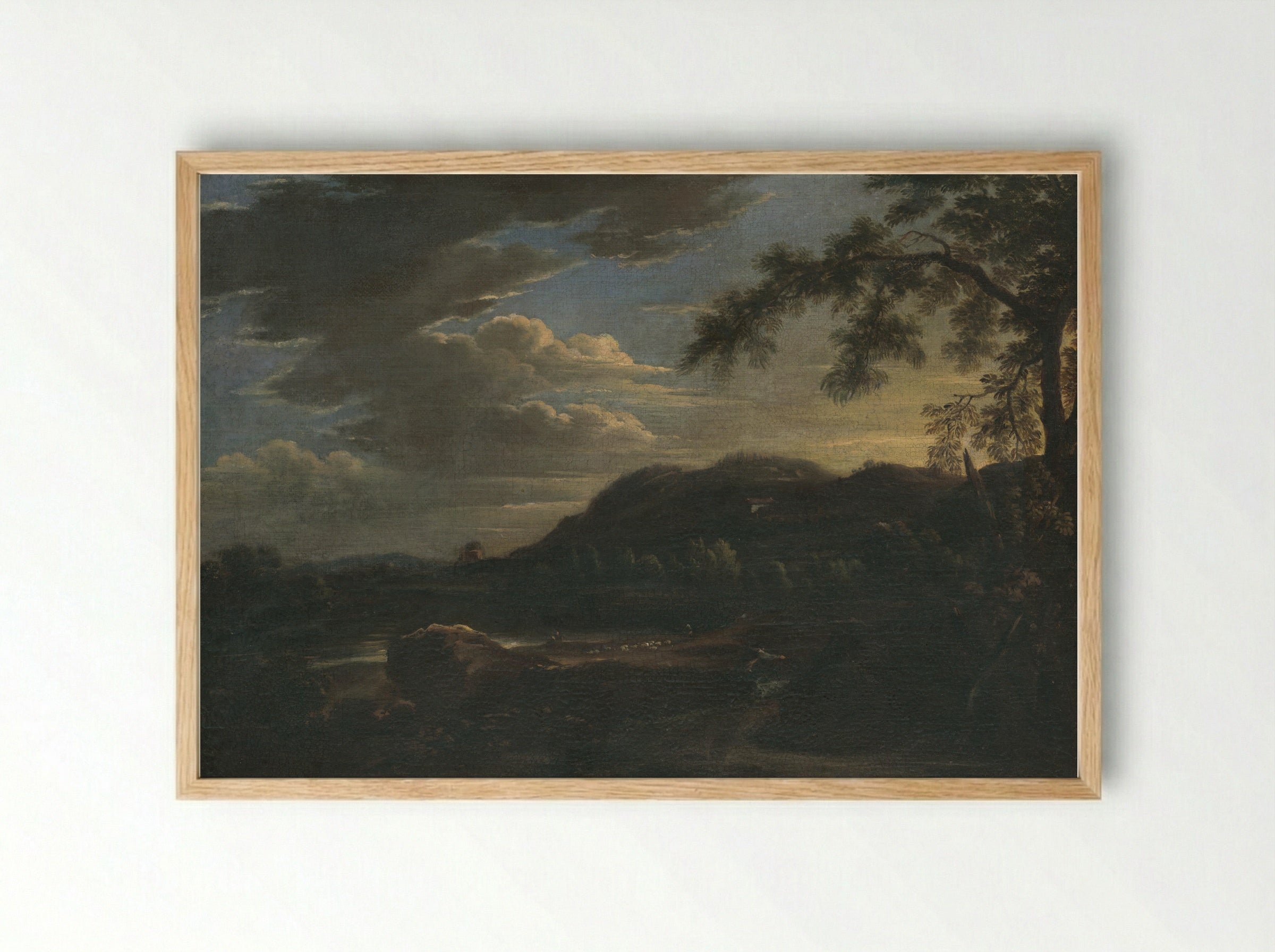 Landscape with Shepherds - Claude Lorrain - Framed Print Wood